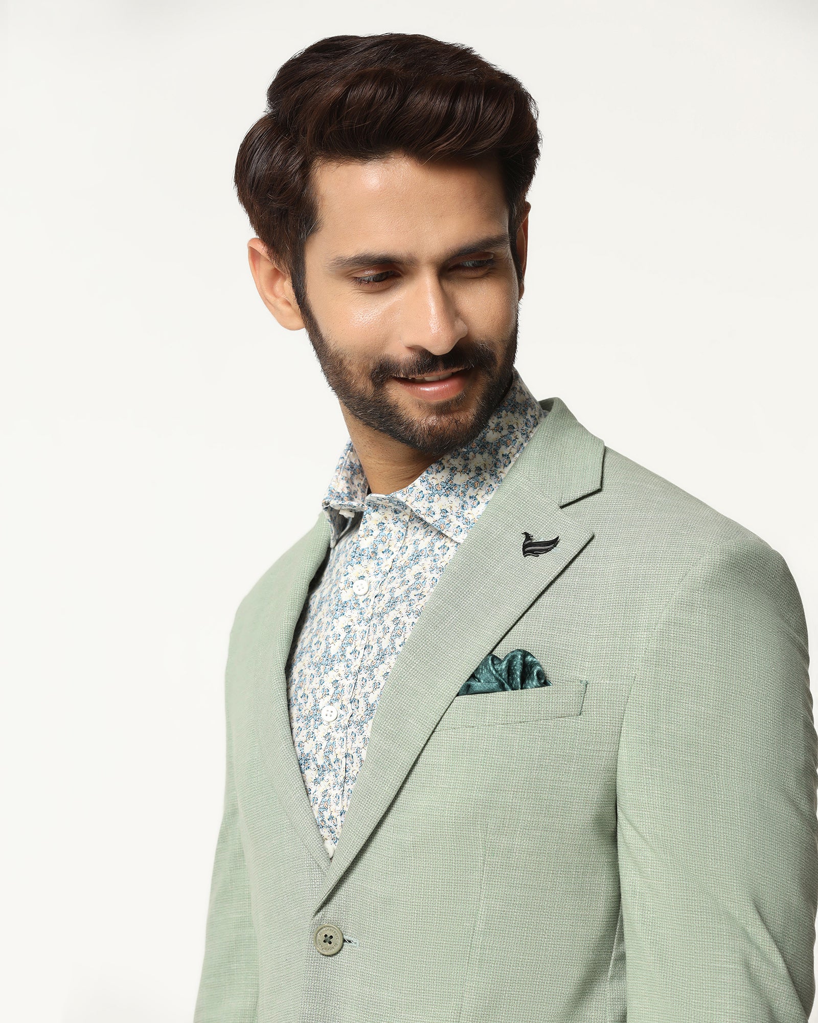 Two Piece Mint Textured Formal Suit - Orcus