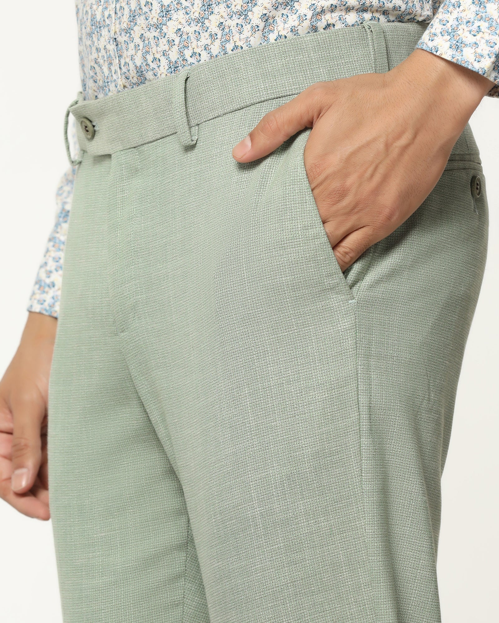 Two Piece Mint Textured Formal Suit - Orcus