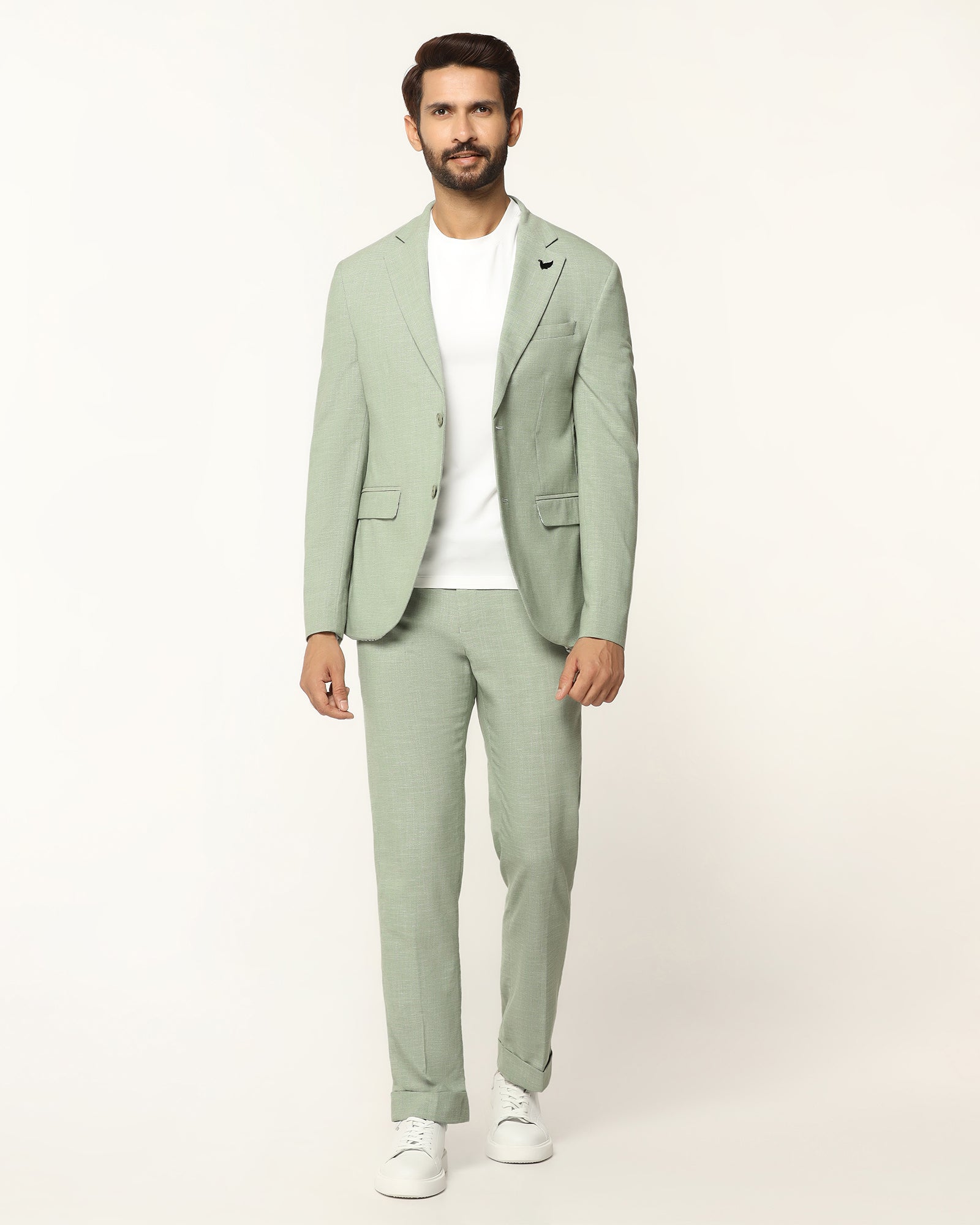 Two Piece Mint Textured Formal Suit - Orcus
