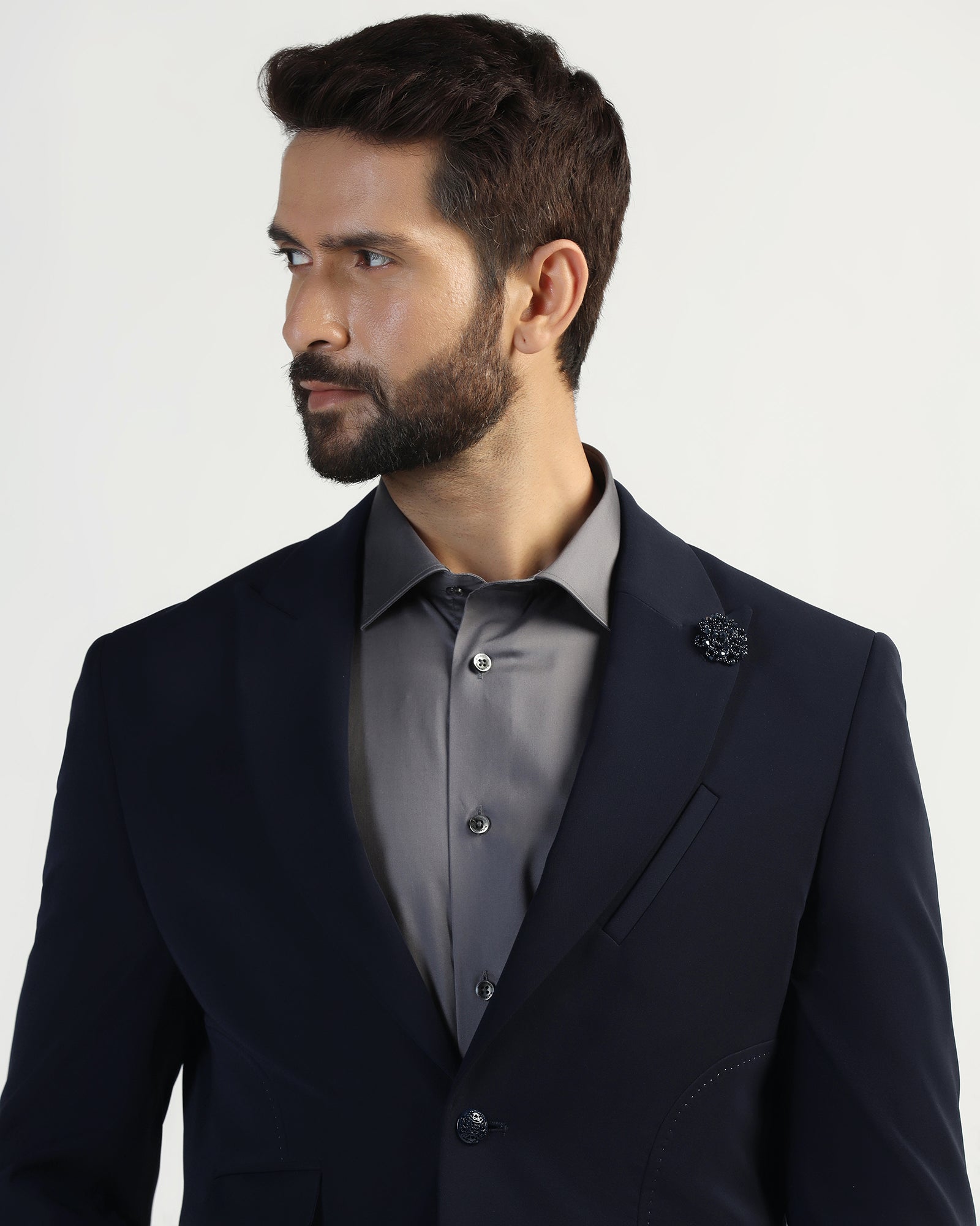 Two Piece Navy Solid Formal Suit - Weimer