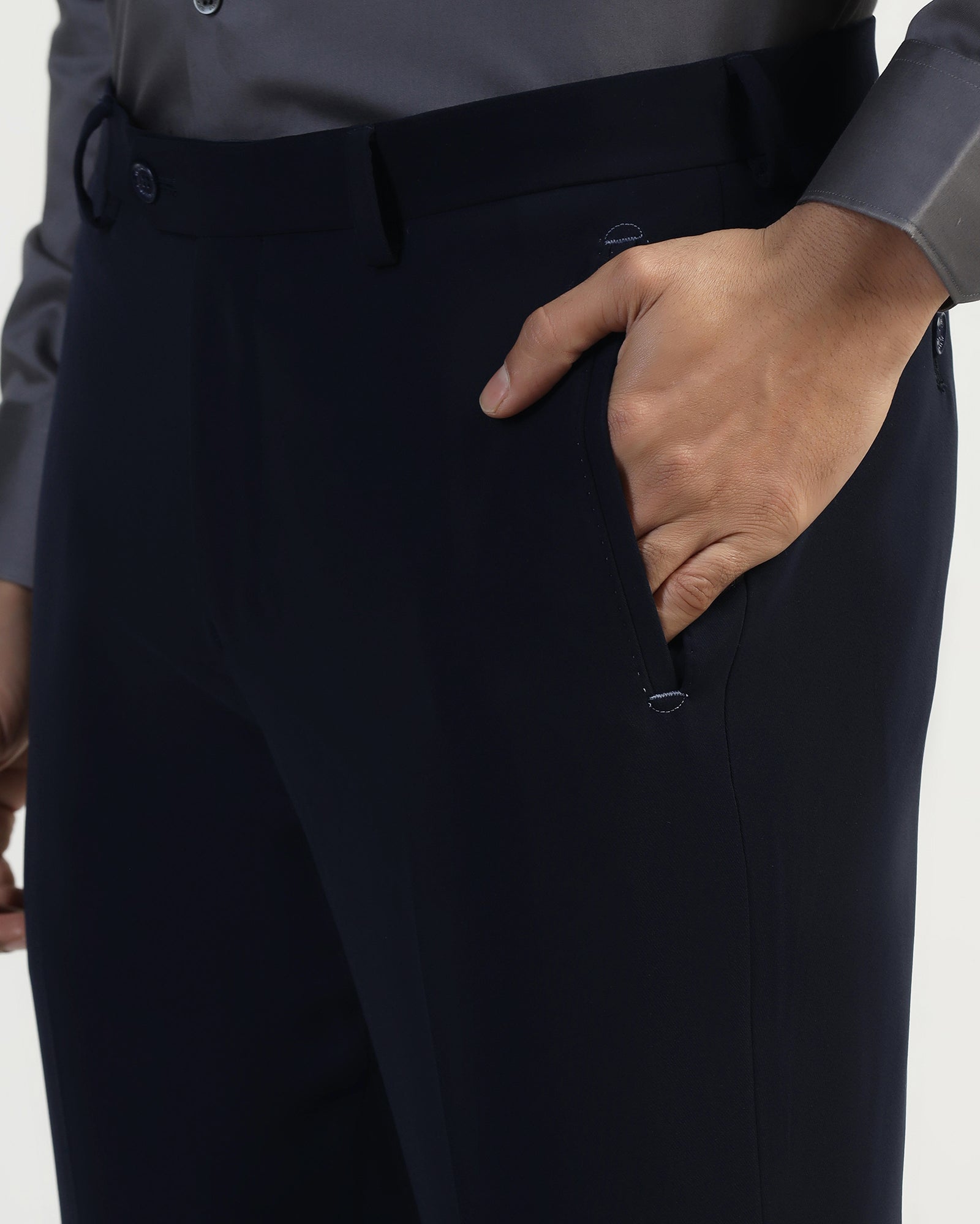 Two Piece Navy Solid Formal Suit - Weimer