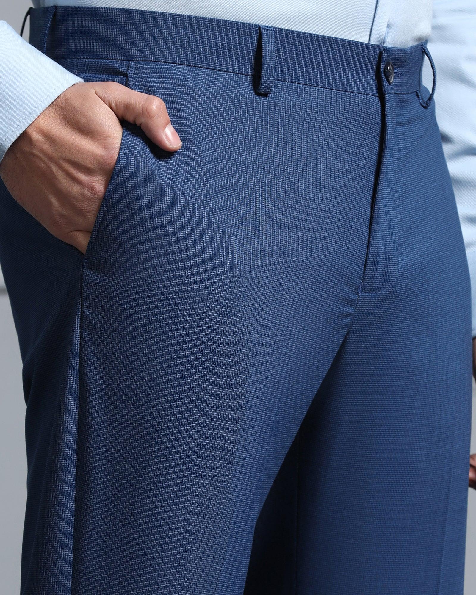 Two Piece Navy Textured Formal Suits - Waves - Blackberrys