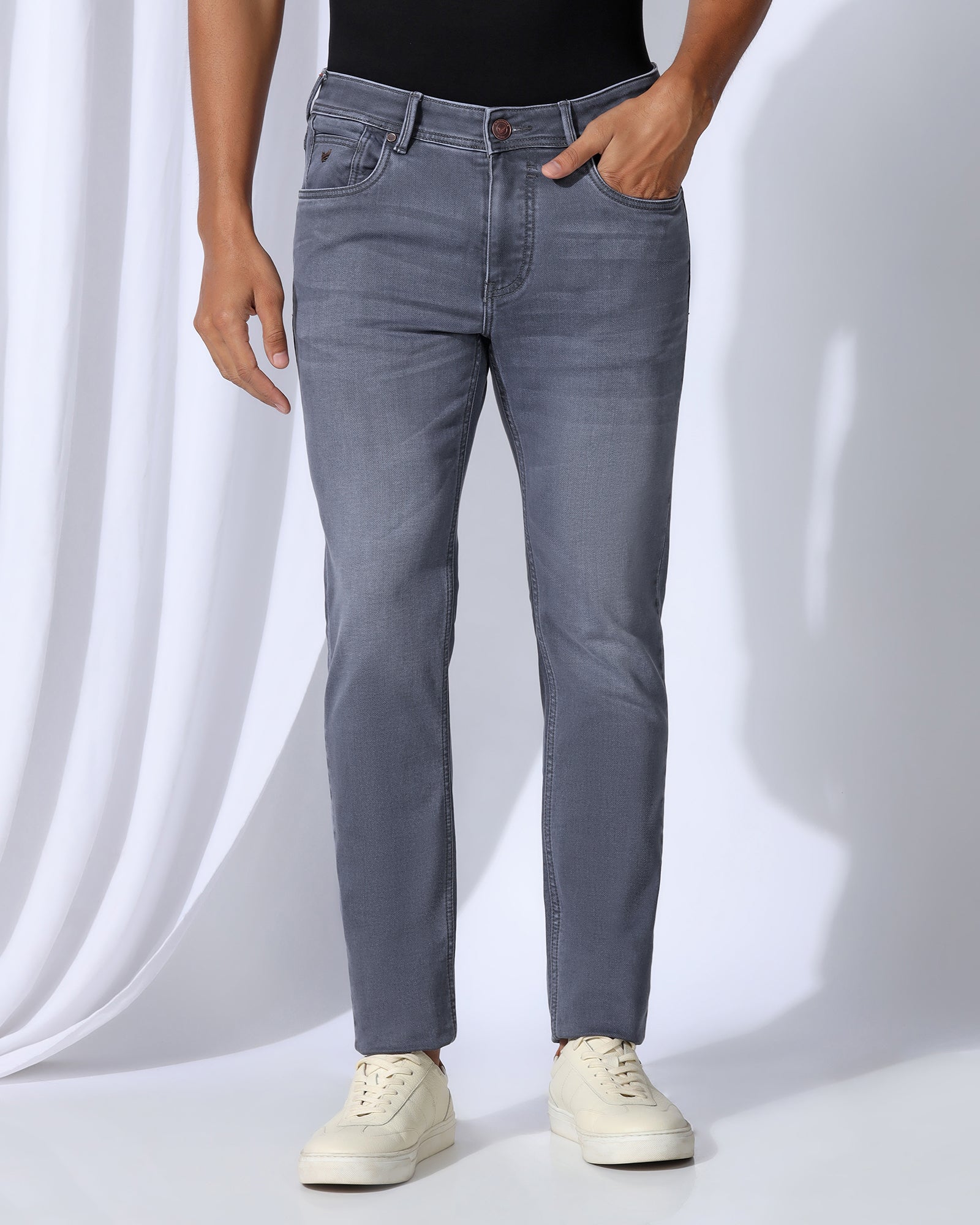 Ultrasoft Slim Yonk Fit Grey Jeans - Pat