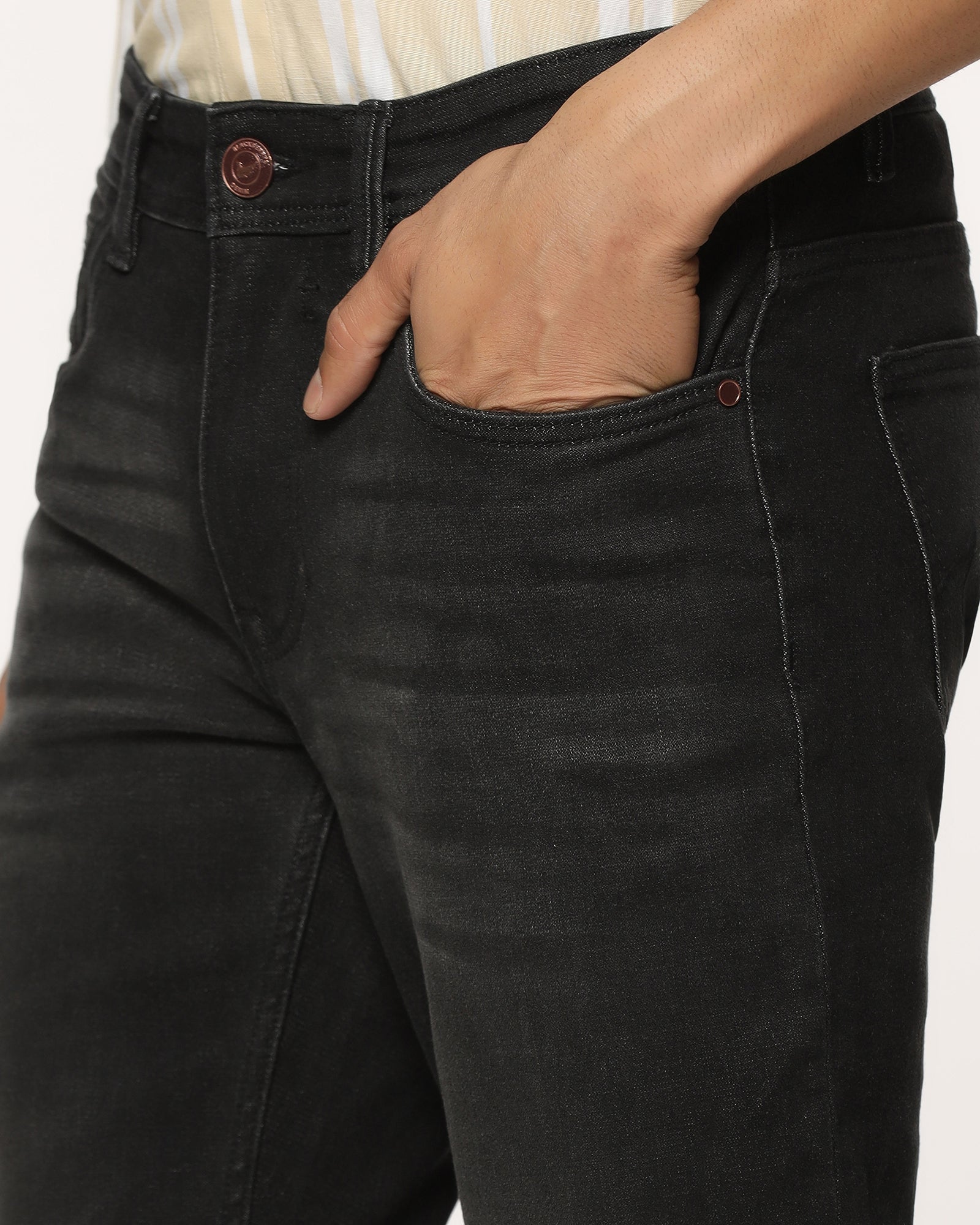 Ultrasoft Straight Comfort Duke Fit Black Jeans - Umi