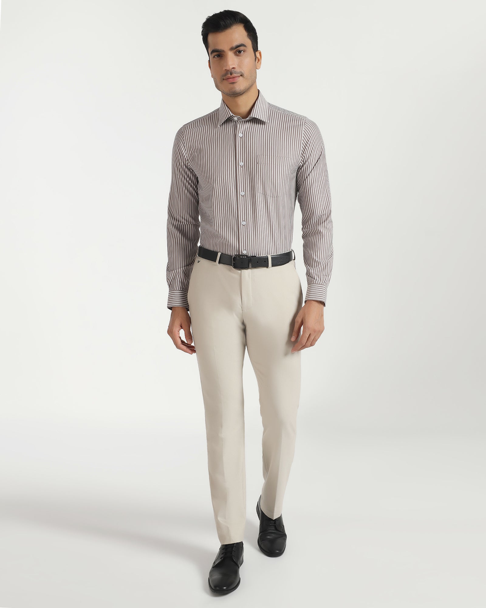 Non Iron Formal Stone Stripe Shirt - Intex