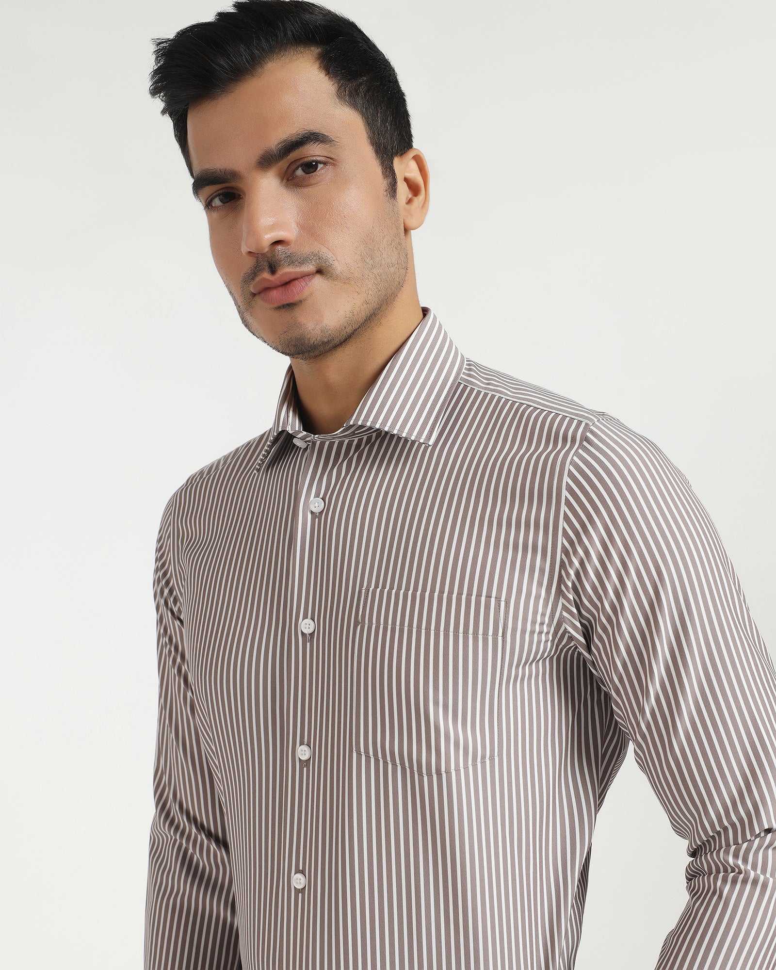 Non Iron Formal Stone Stripe Shirt - Intex