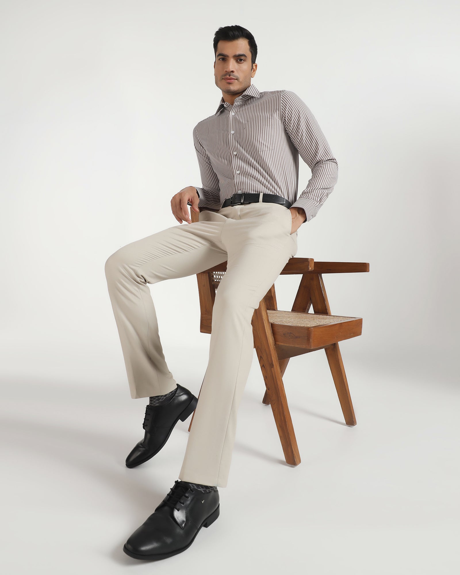 Non Iron Formal Stone Stripe Shirt - Intex