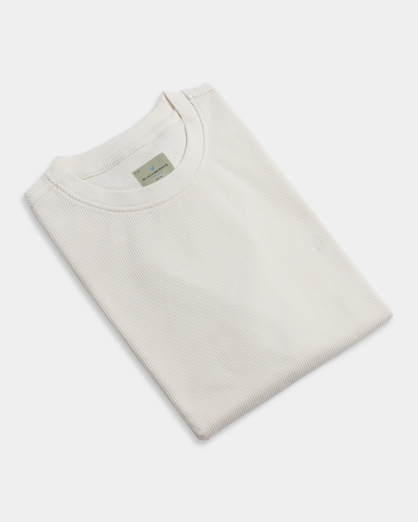 White Crew Neck Textured T-Shirt - Lord