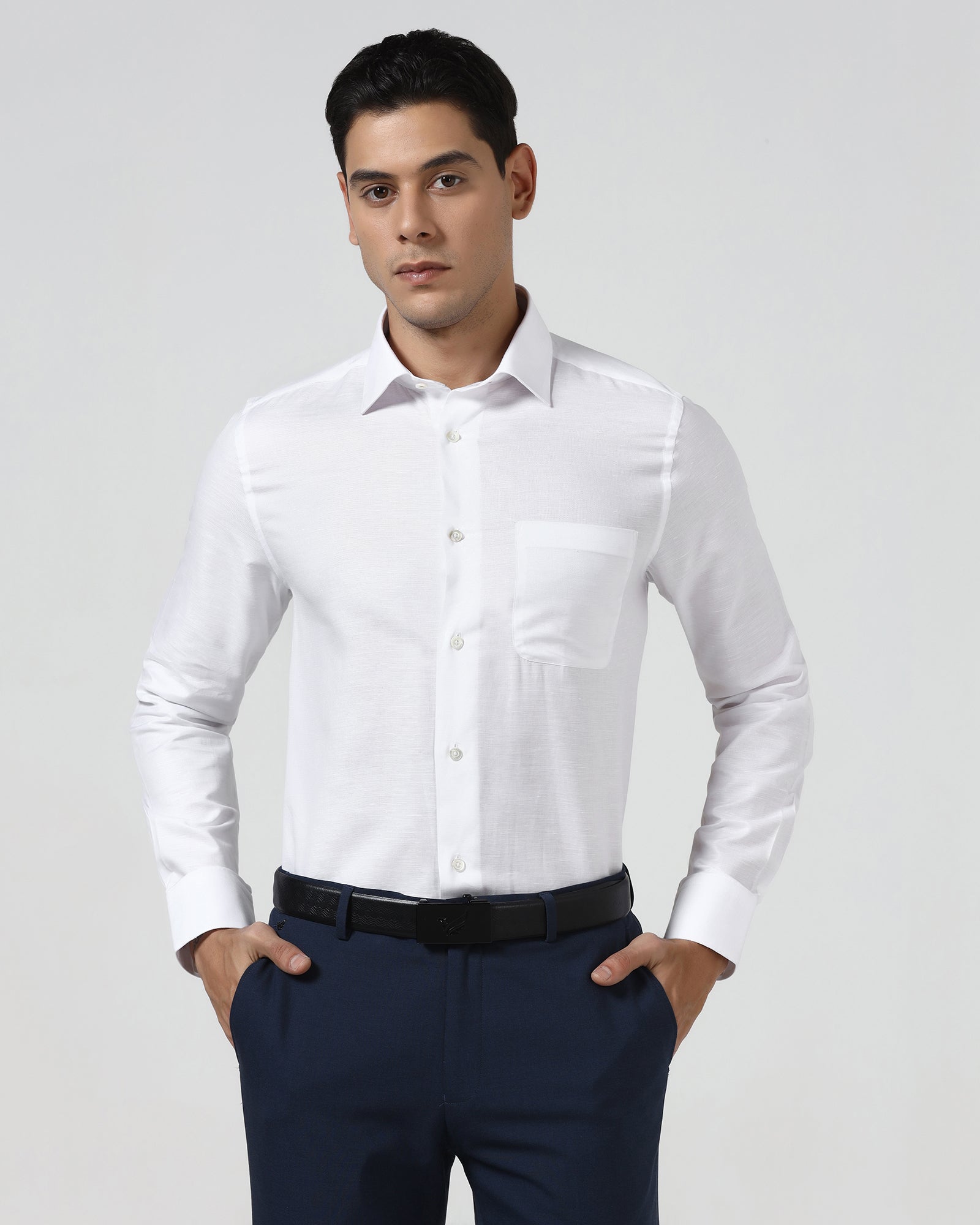White Luxe Solid Shirt - Quebec
