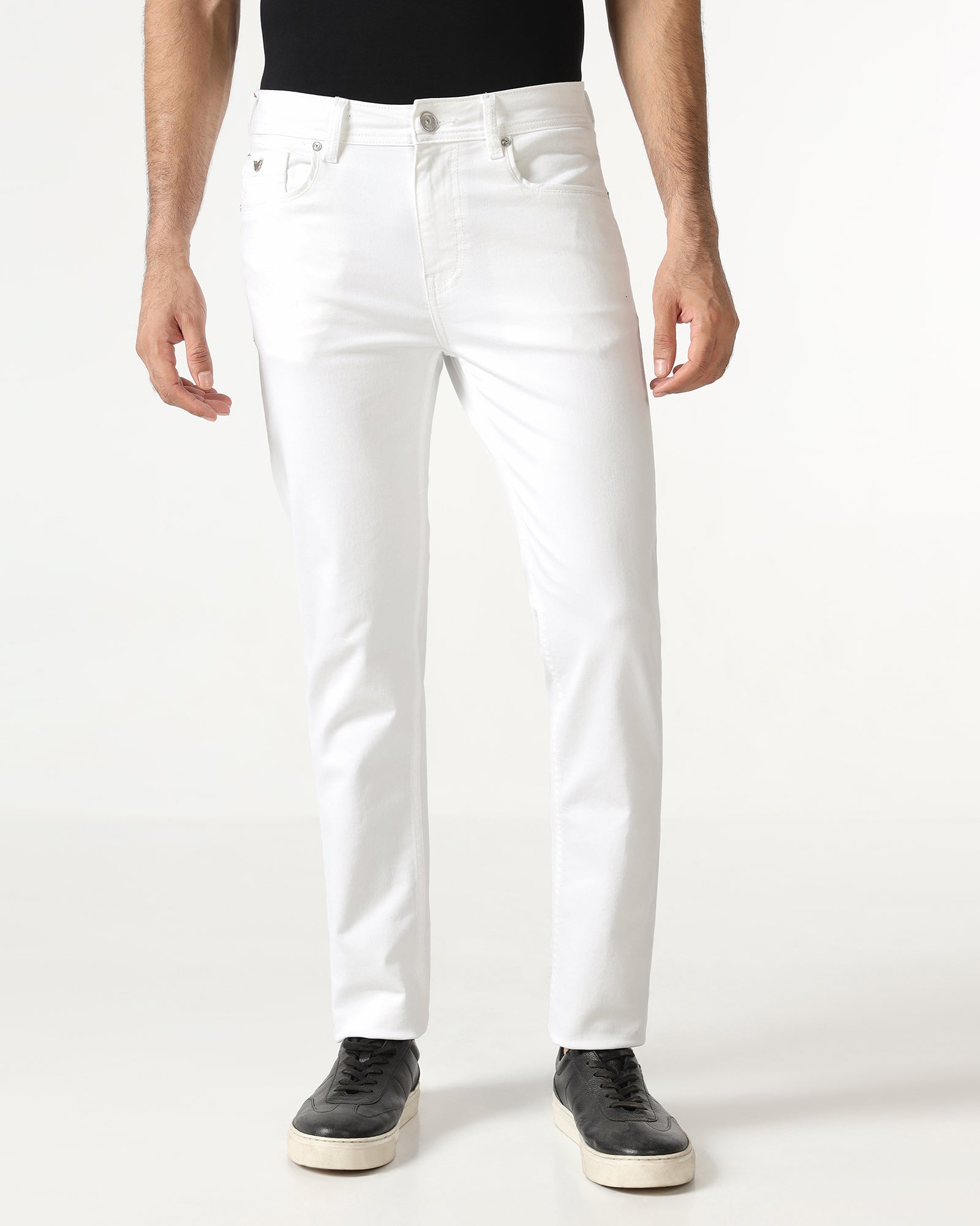 White Bleed Zero Slim Fit Jeans - Rene