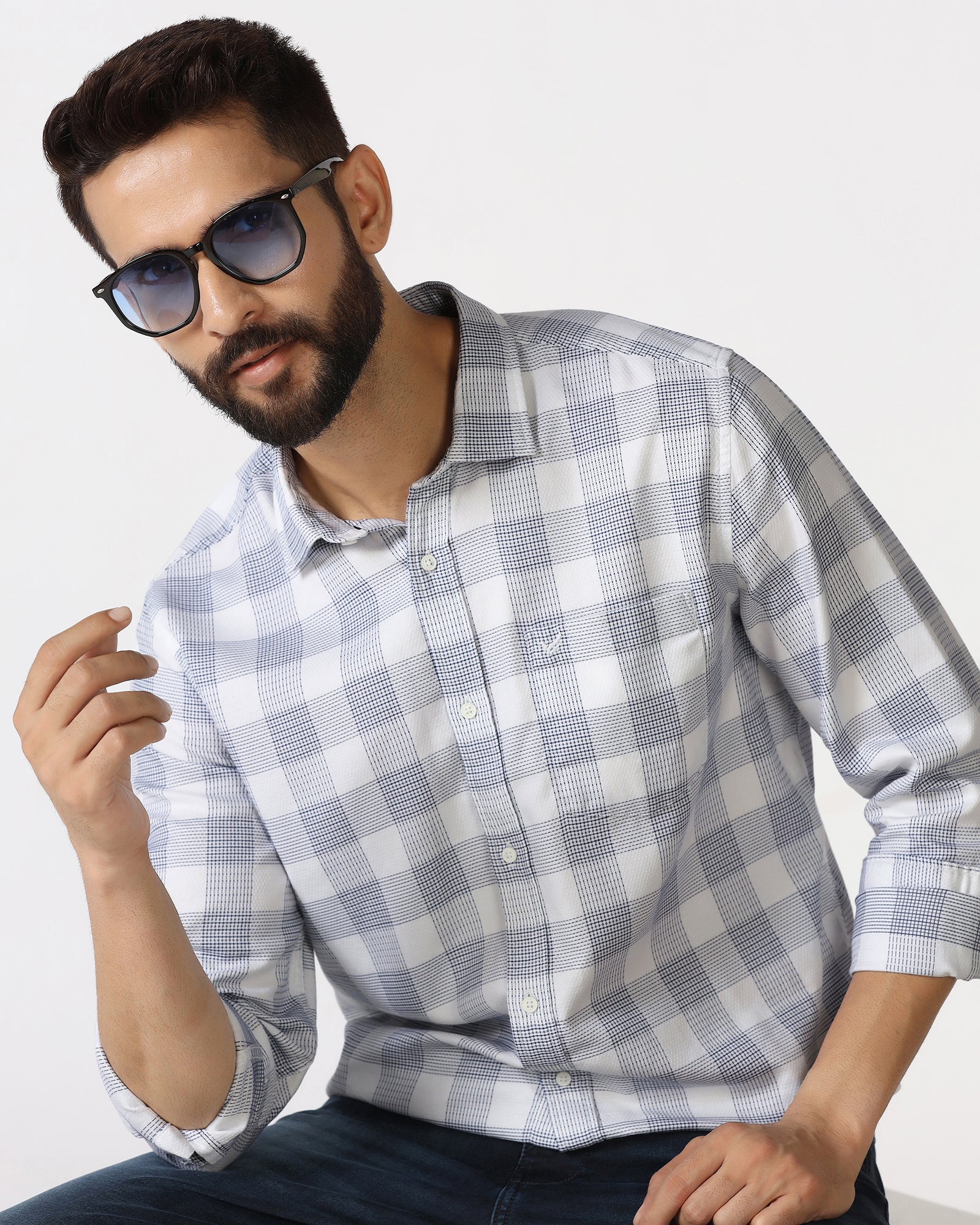 White Check Shirt - Recom