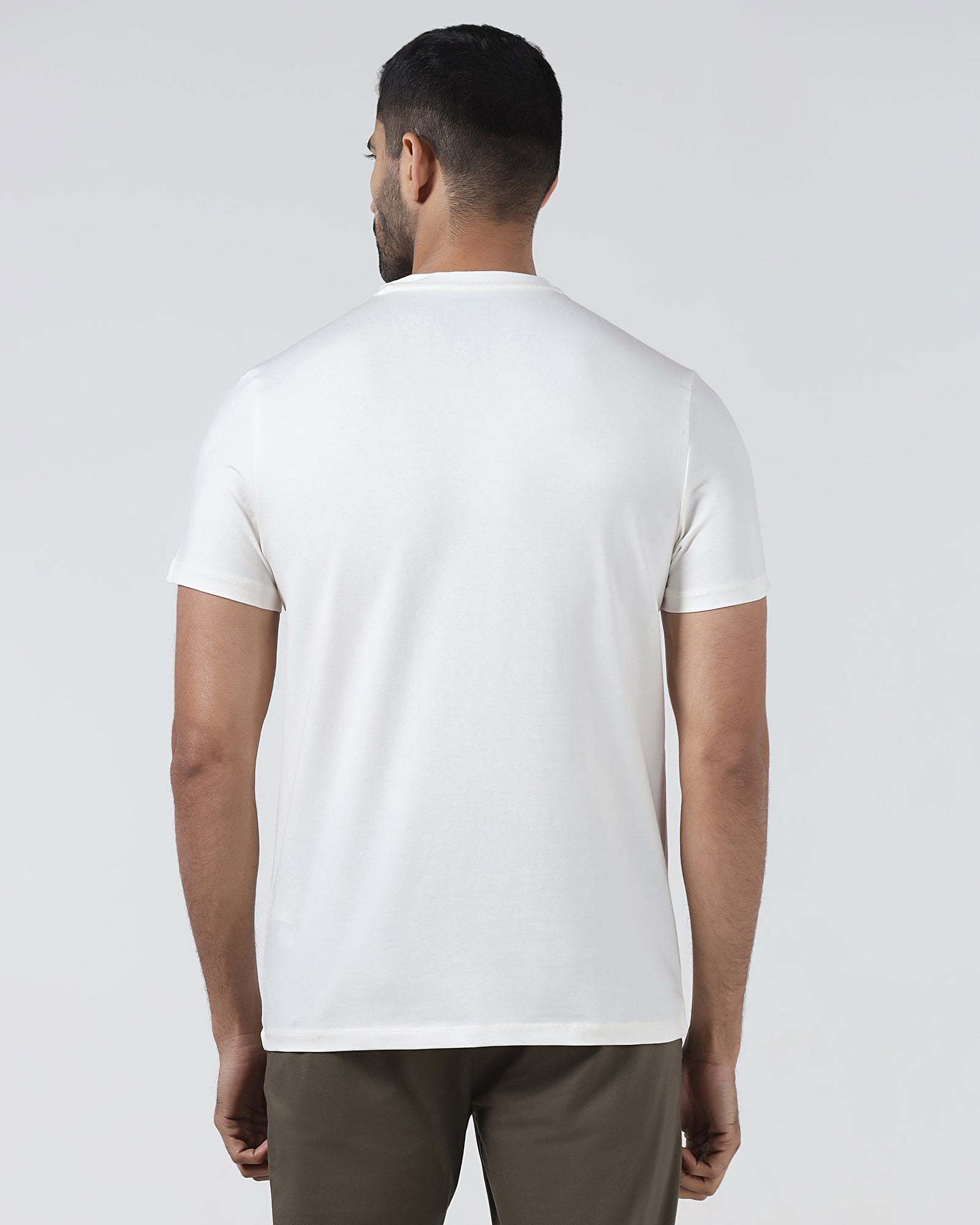 White Crew Neck Printed T-Shirt - Moaning