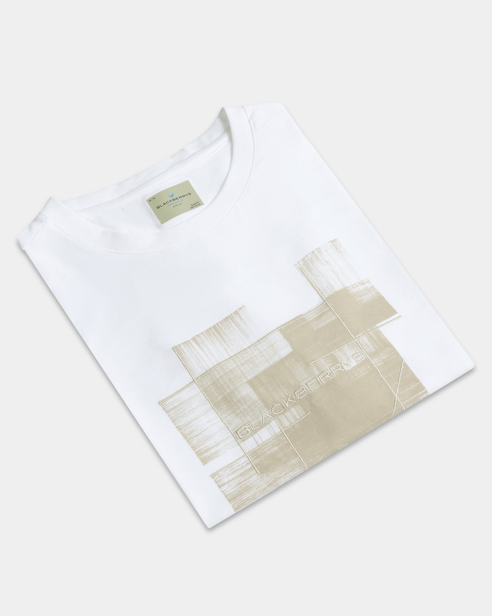 White Crew Neck Solid T-Shirt - Rust