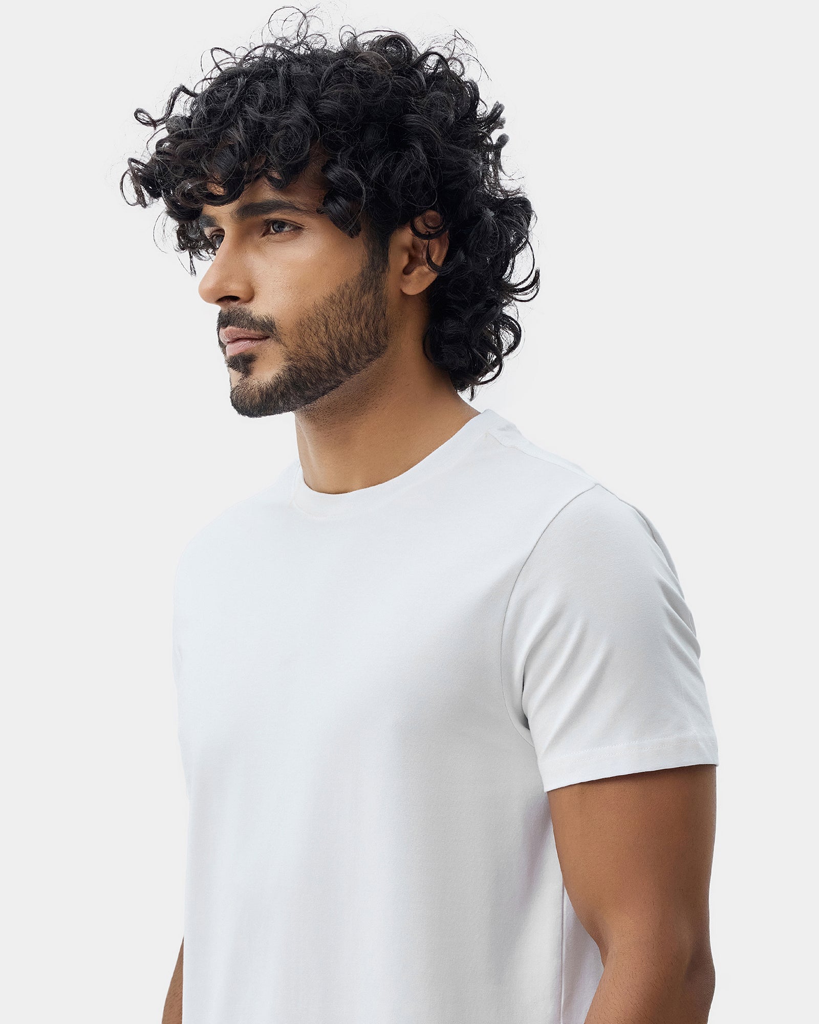White Crew Neck Solid T-Shirt - Twinn