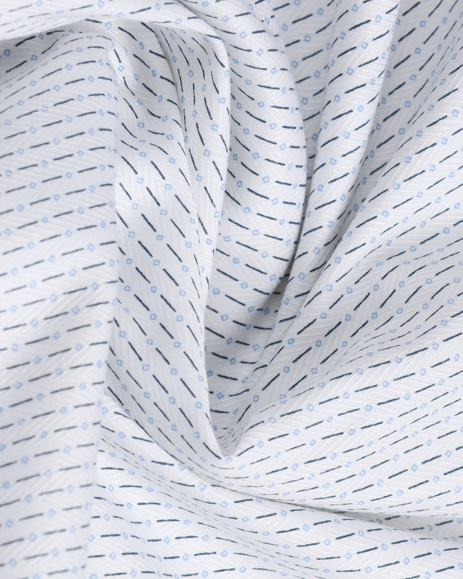 White Half Sleeve Non Iron Printed Shirt - Radiant