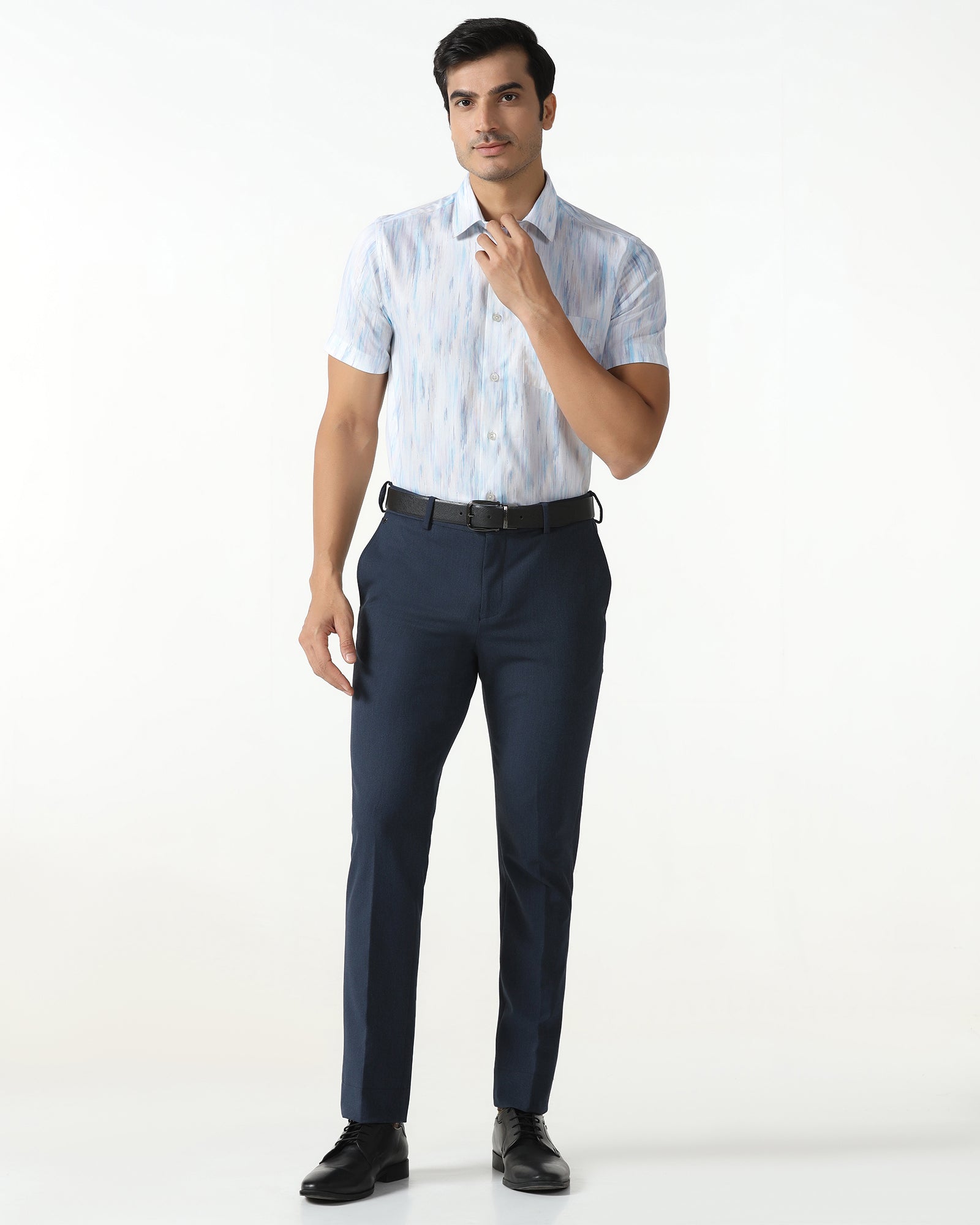 White Half Sleeve Printed Shirt - Siena