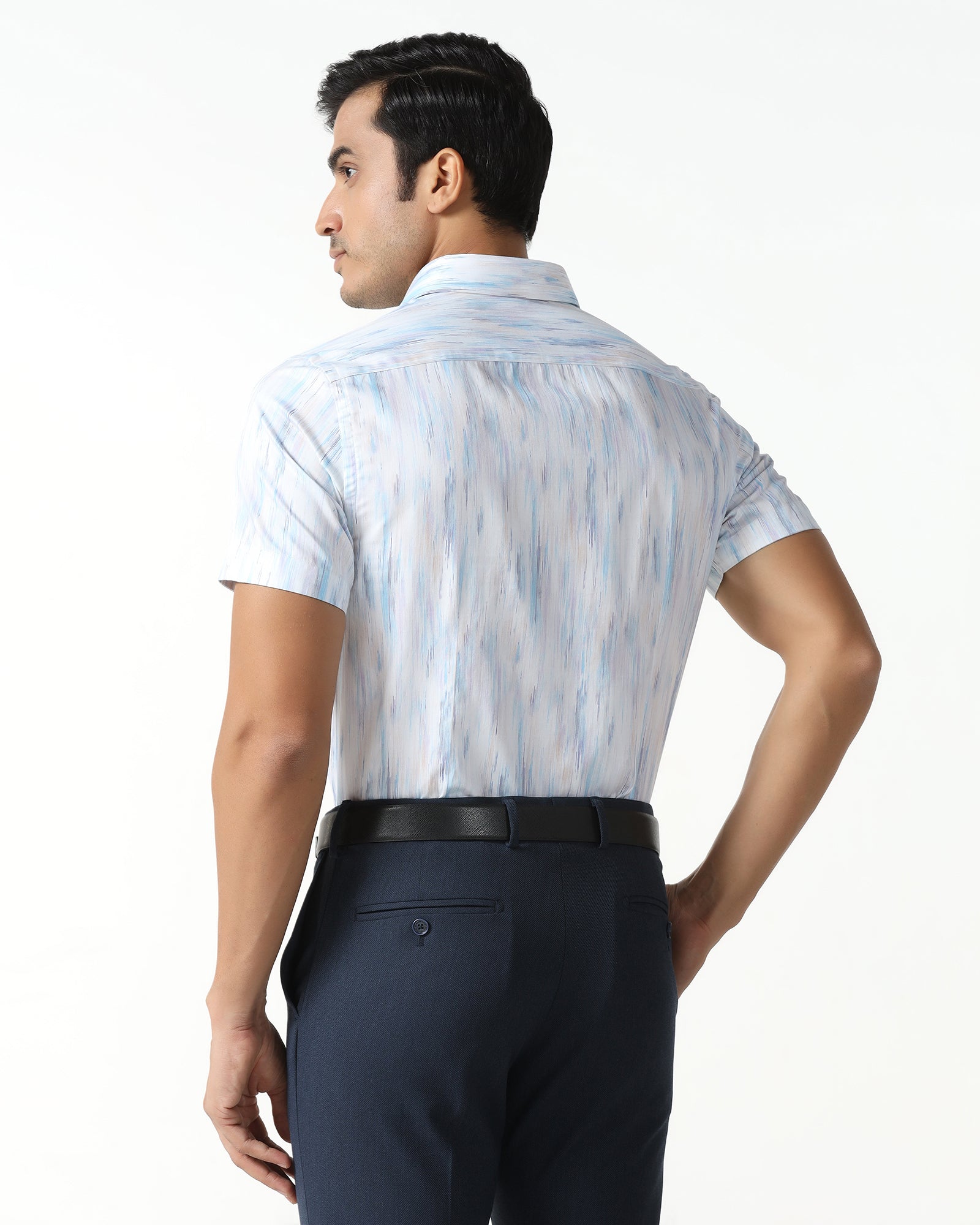 White Half Sleeve Printed Shirt - Siena