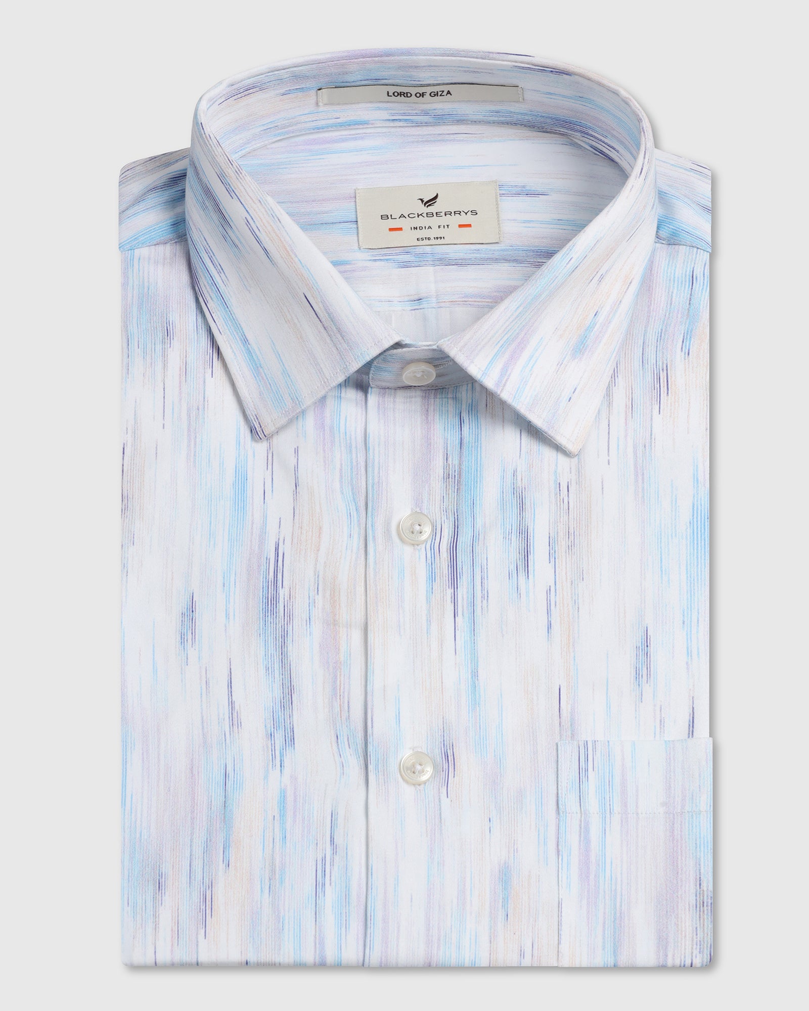 White Half Sleeve Printed Shirt - Siena