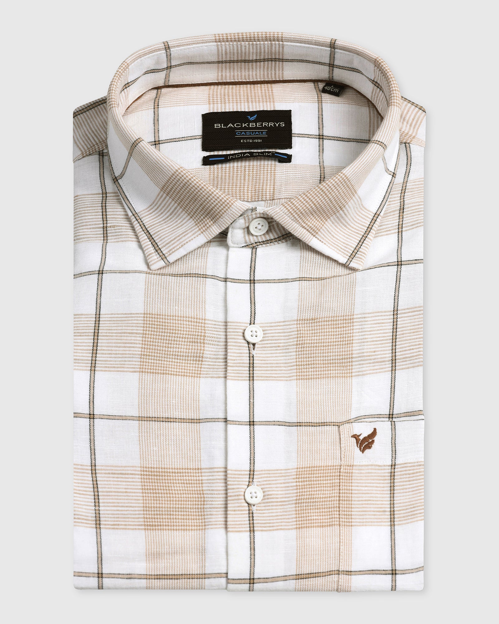 White Linen Check Shirt - Merik