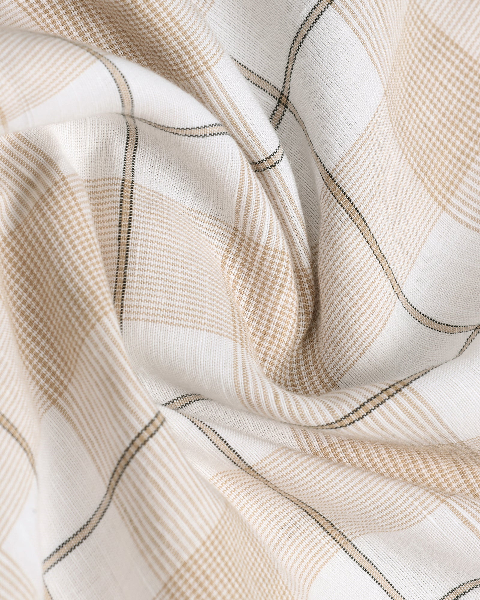 White Linen Check Shirt - Merik