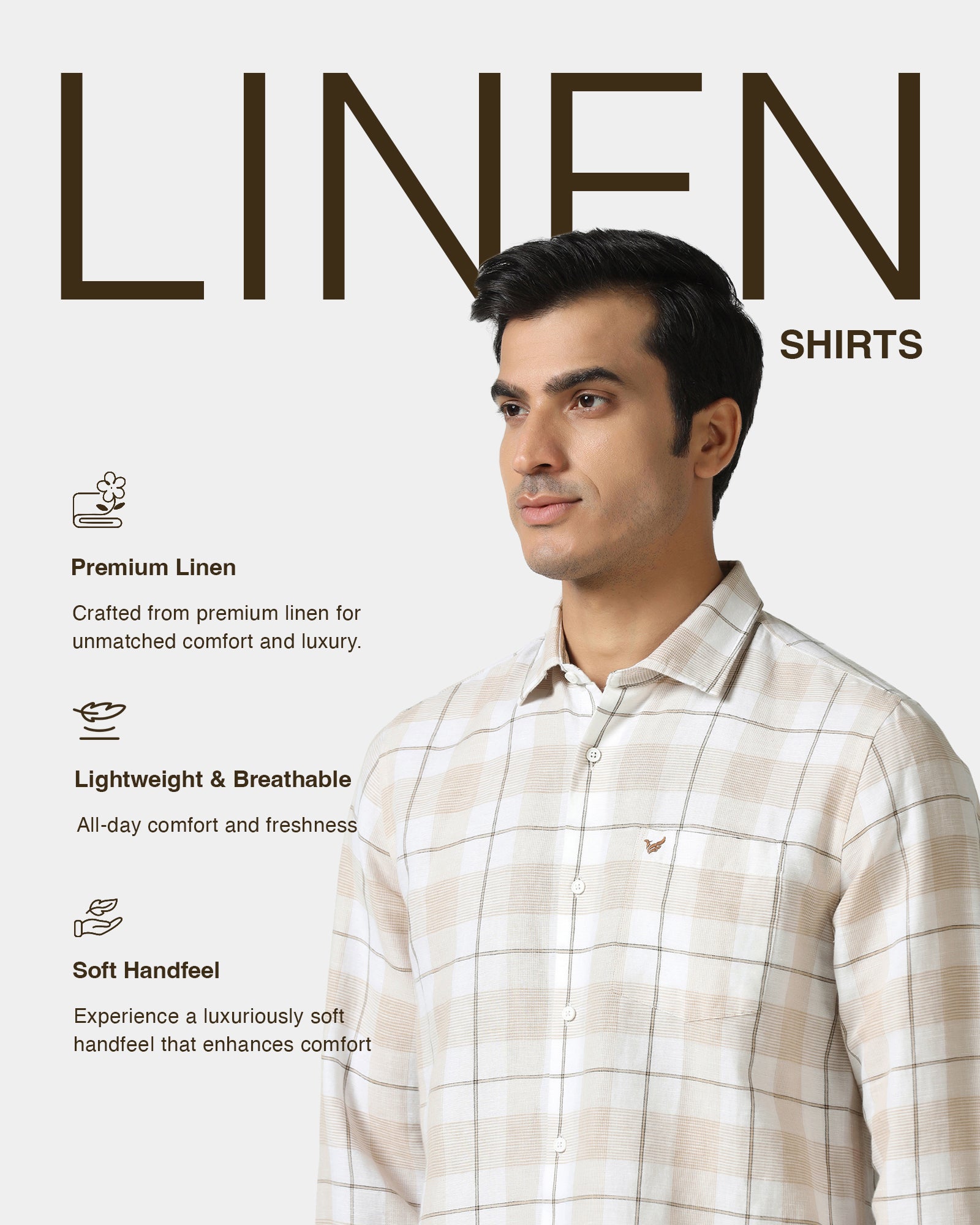 White Linen Check Shirt - Merik
