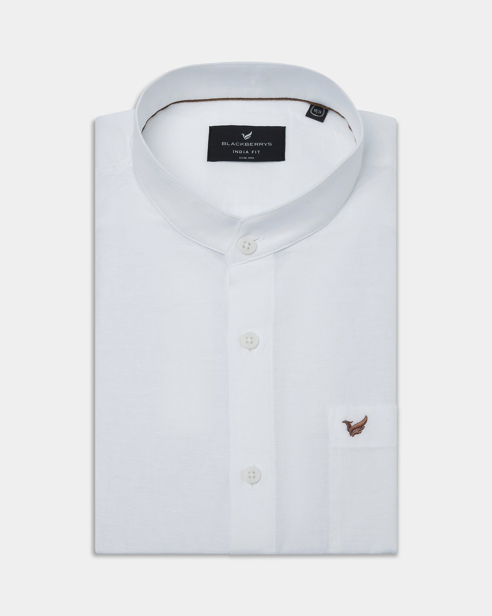White Linen Solid Shirt - Cleo