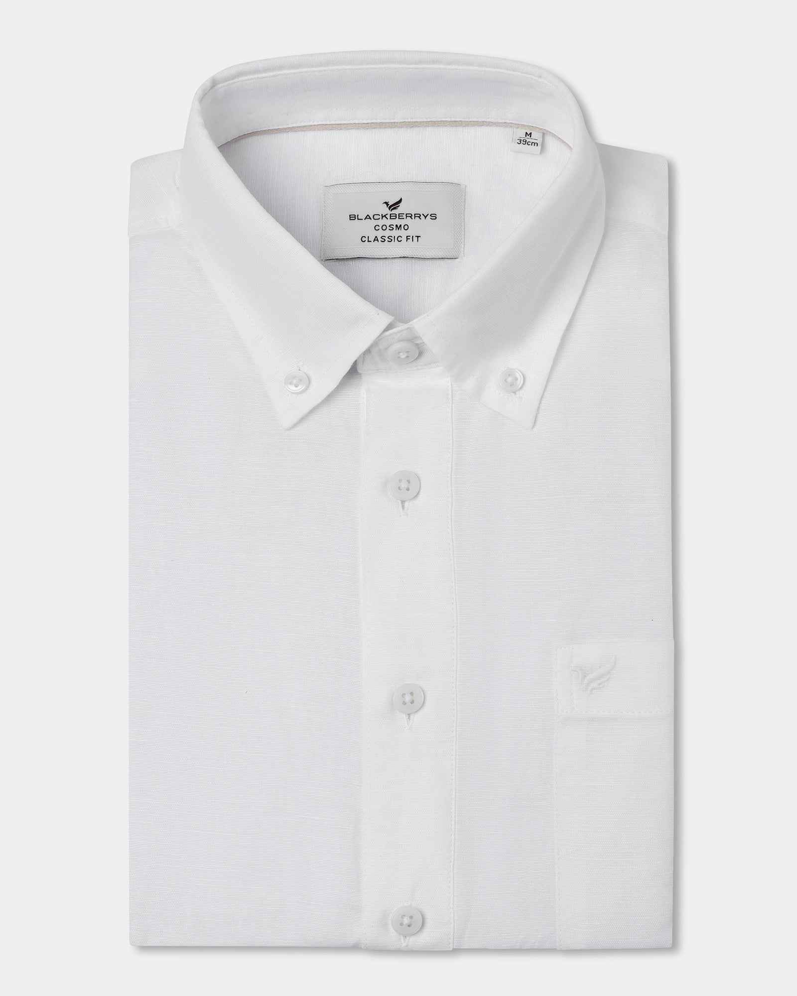 White Linen Solid Shirt - Joster
