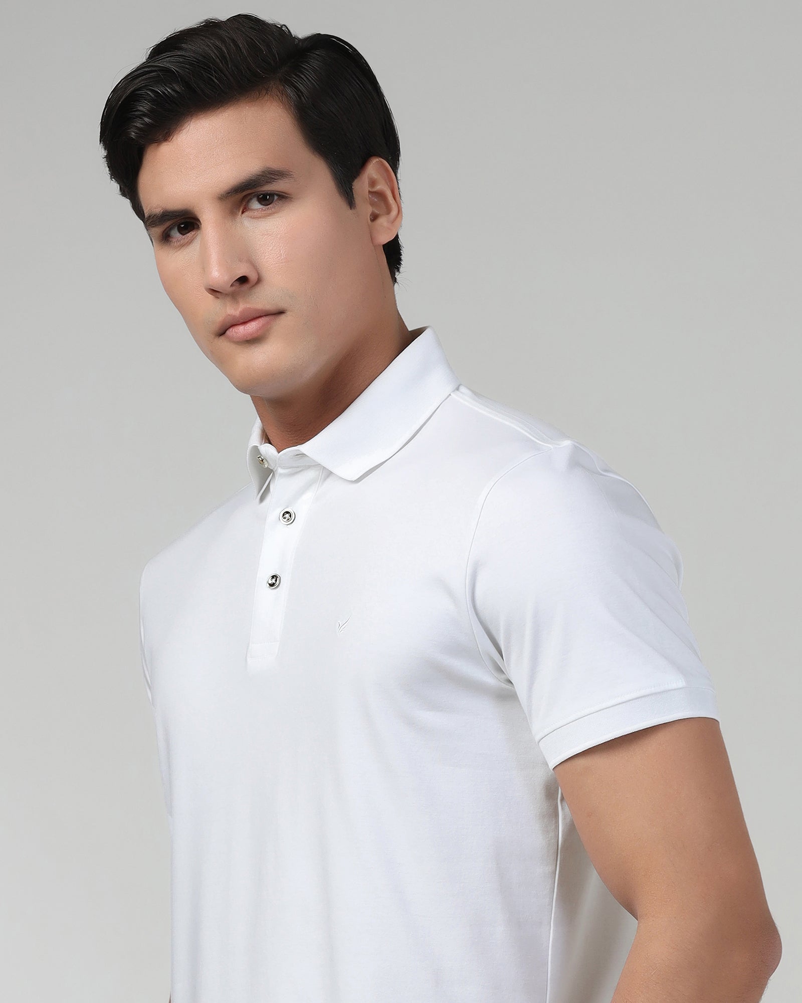 White Luxe Solid Polo - Toll
