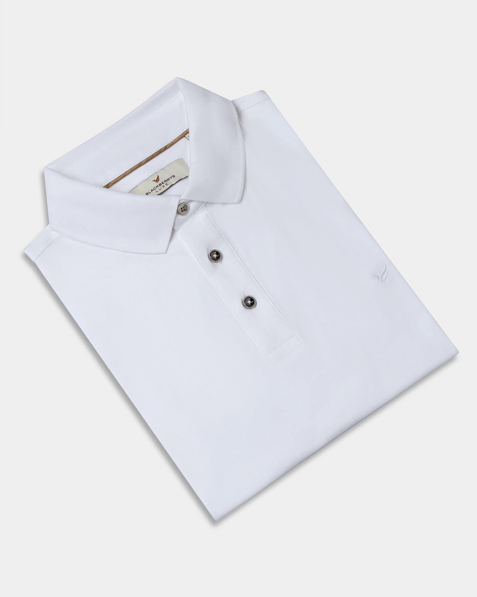 White Luxe Solid Polo - Toll