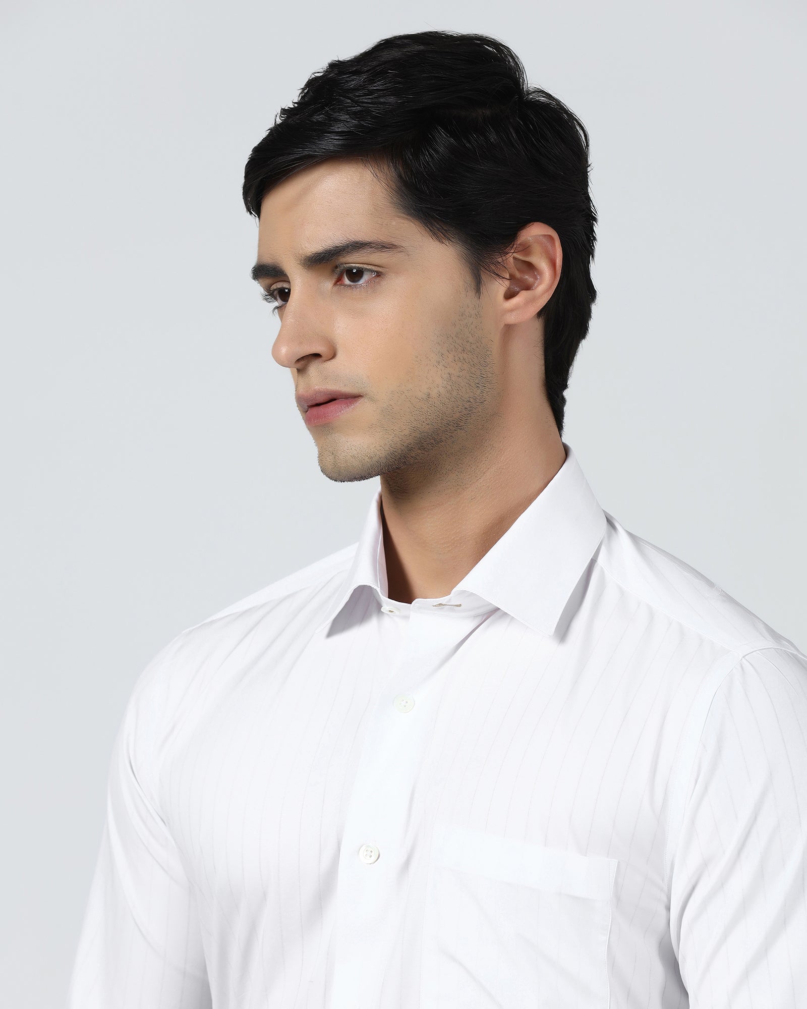 White Luxe Stripe Shirt - Oscar