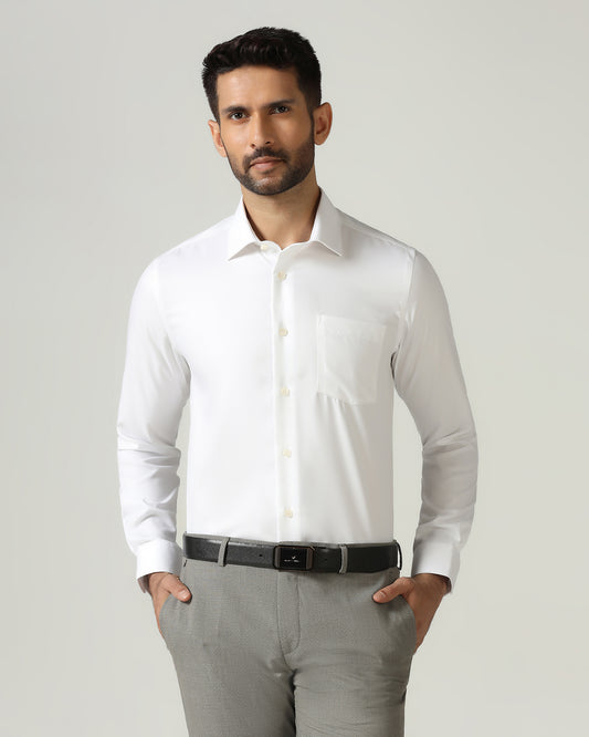 White Non Iron Textured Shirt - P31