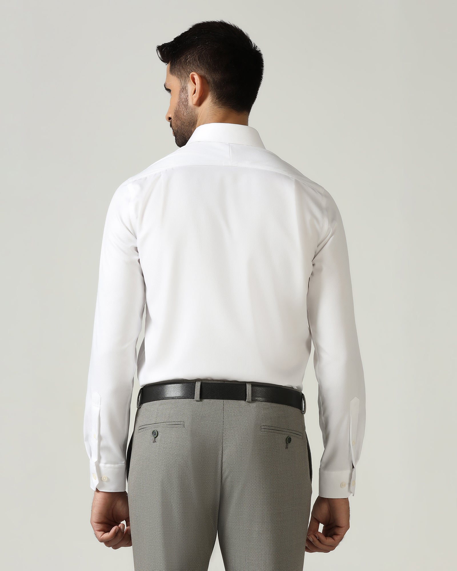 White Non Iron Textured Shirt - P31