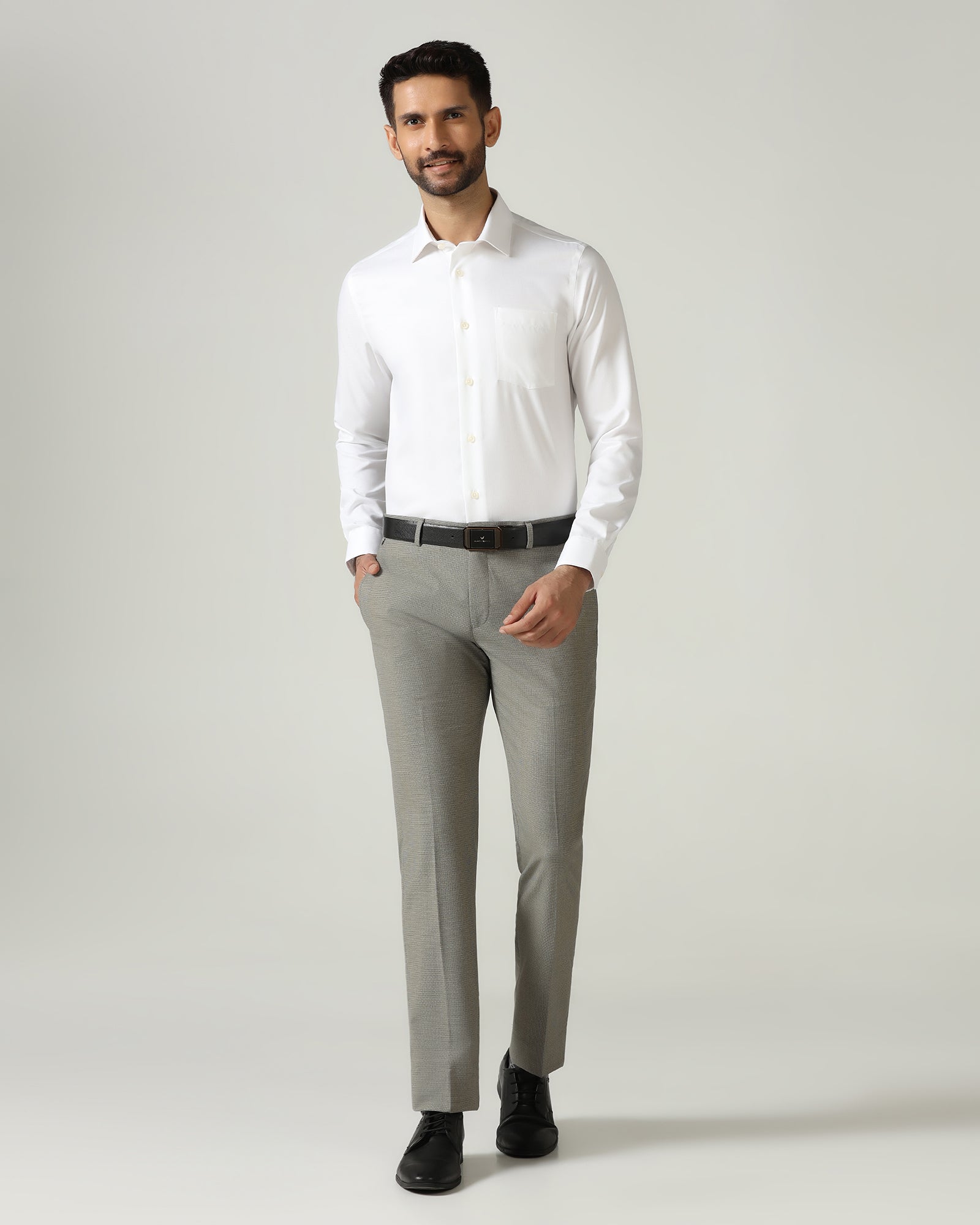 White Non Iron Textured Shirt - P31