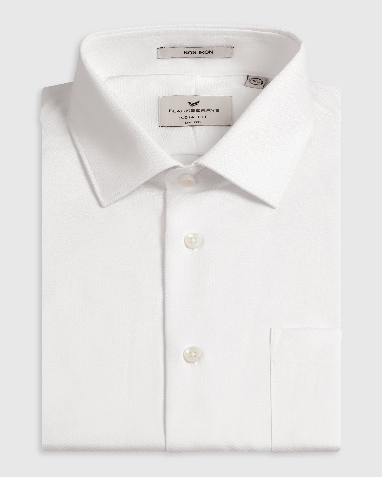White Non Iron Textured Shirt - P31