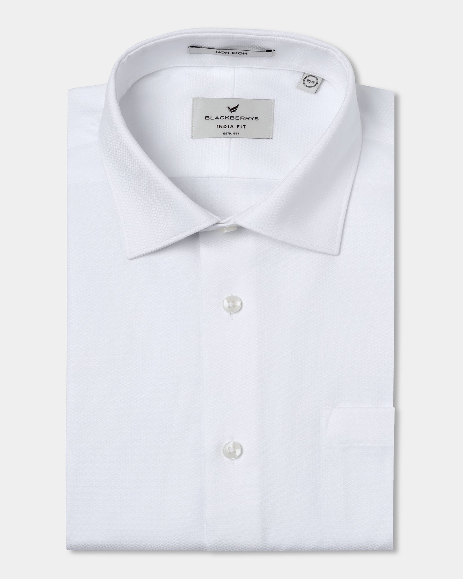 White Non Iron Textured Shirt - P31