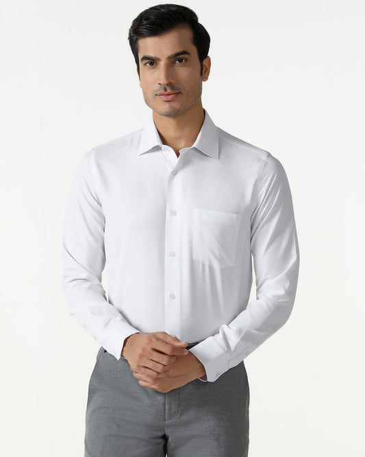 White Non Iron Textured Shirt - Reform