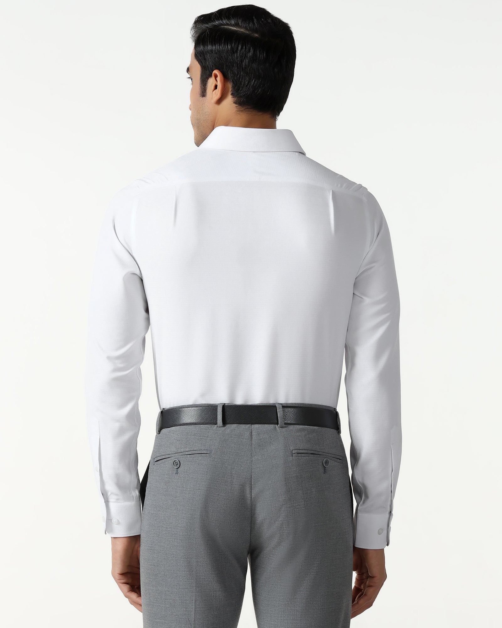 White Non Iron Textured Shirt - Reform