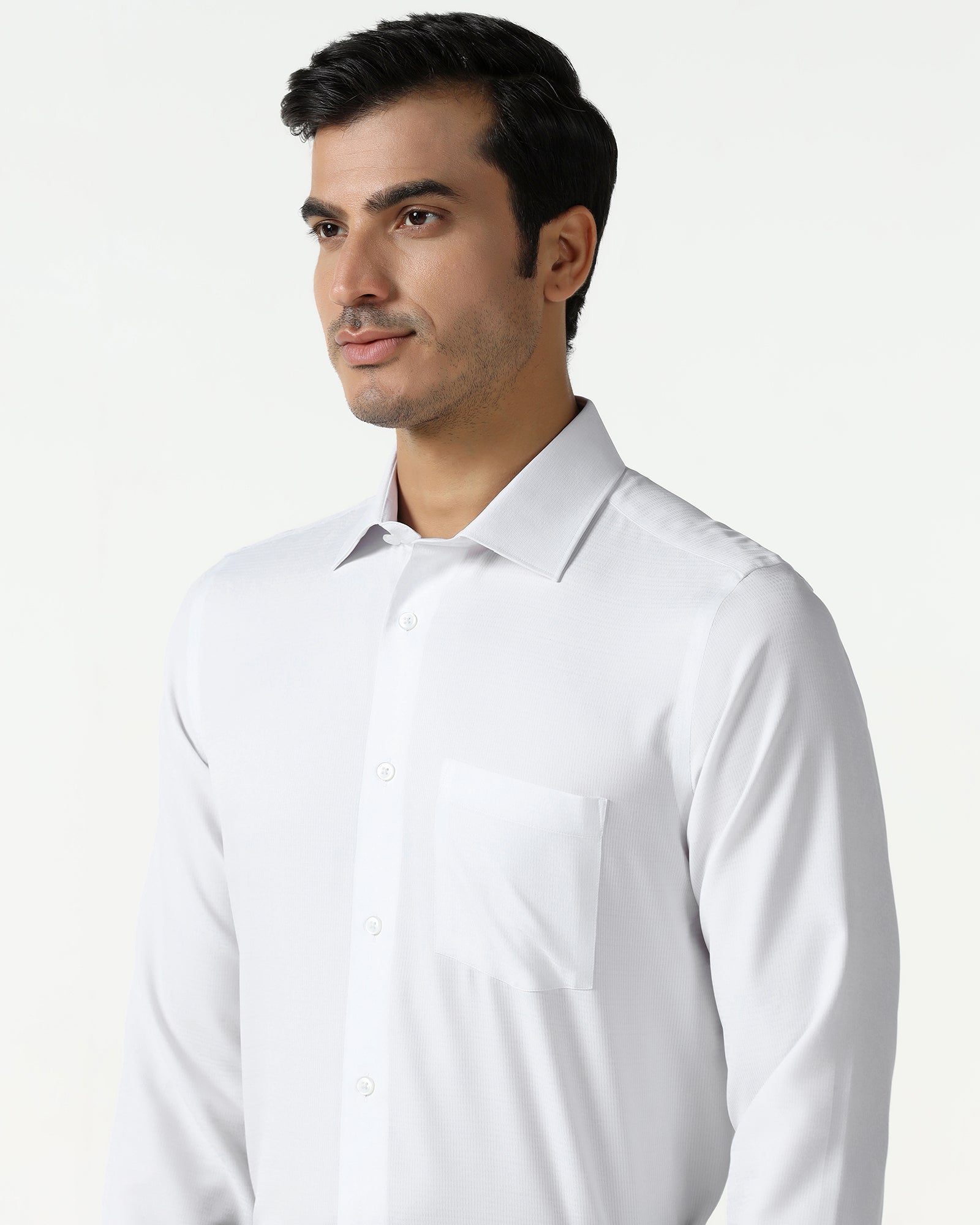 White Non Iron Textured Shirt - Reform