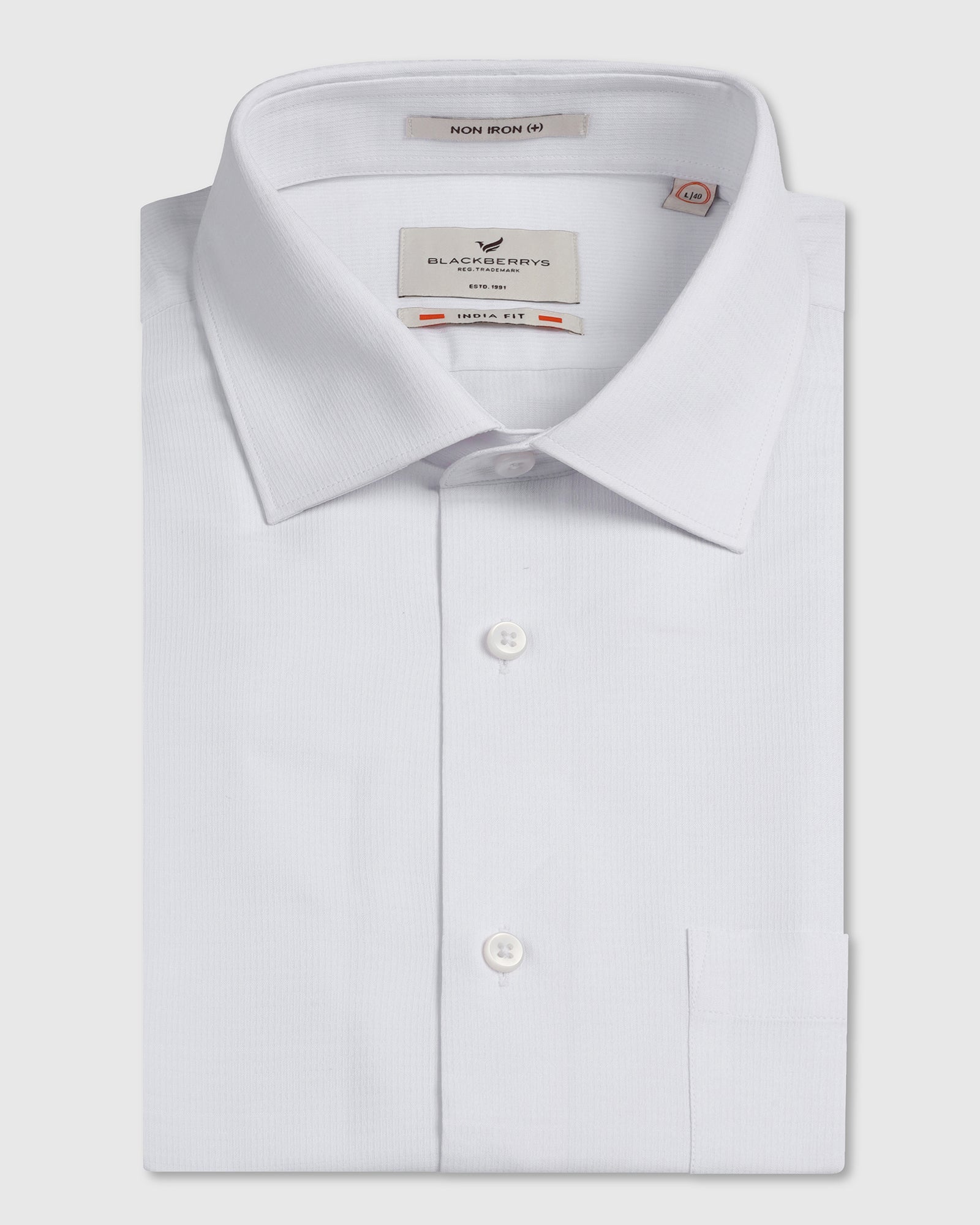 White Non Iron Textured Shirt - Reform
