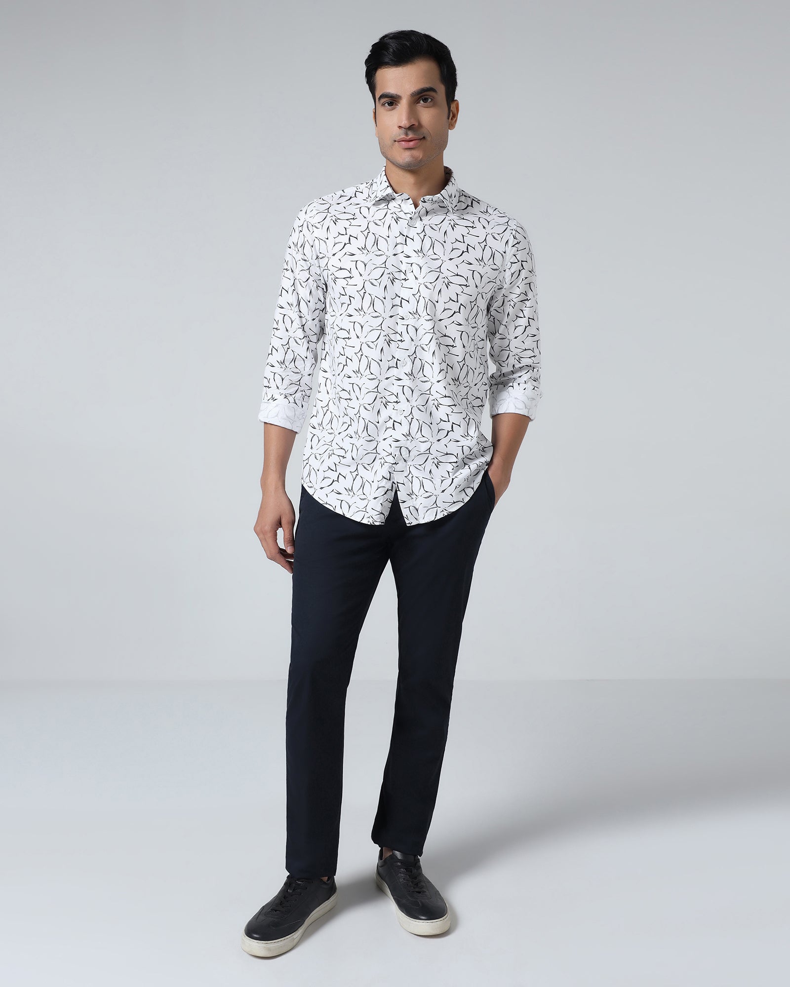 White Printed Shirt - Marcen