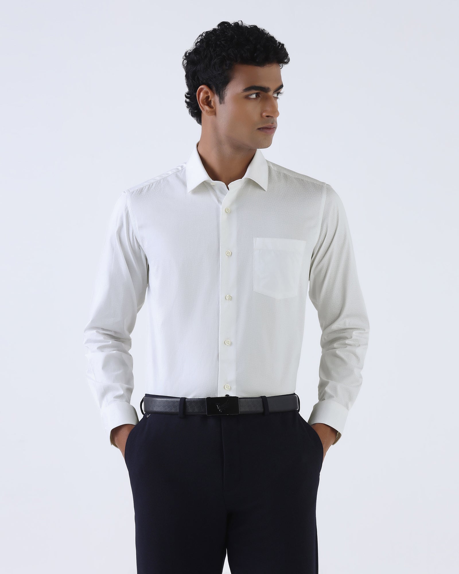 White Printed Shirt - Sherlock