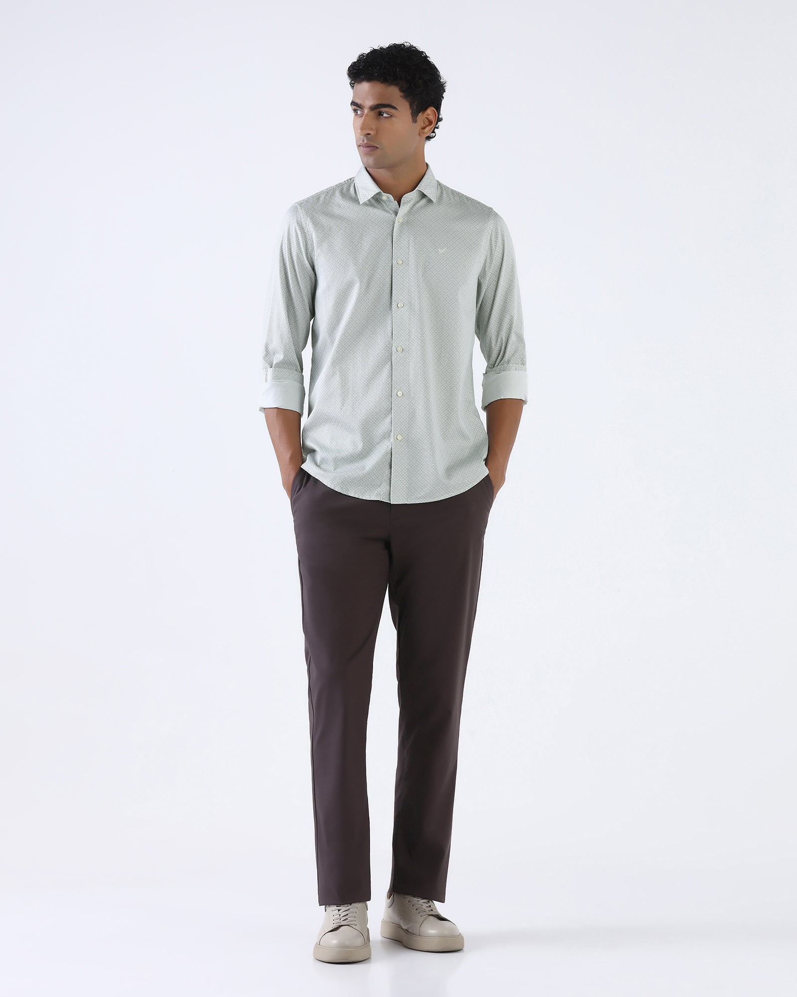 White Printed Shirt - Teffad