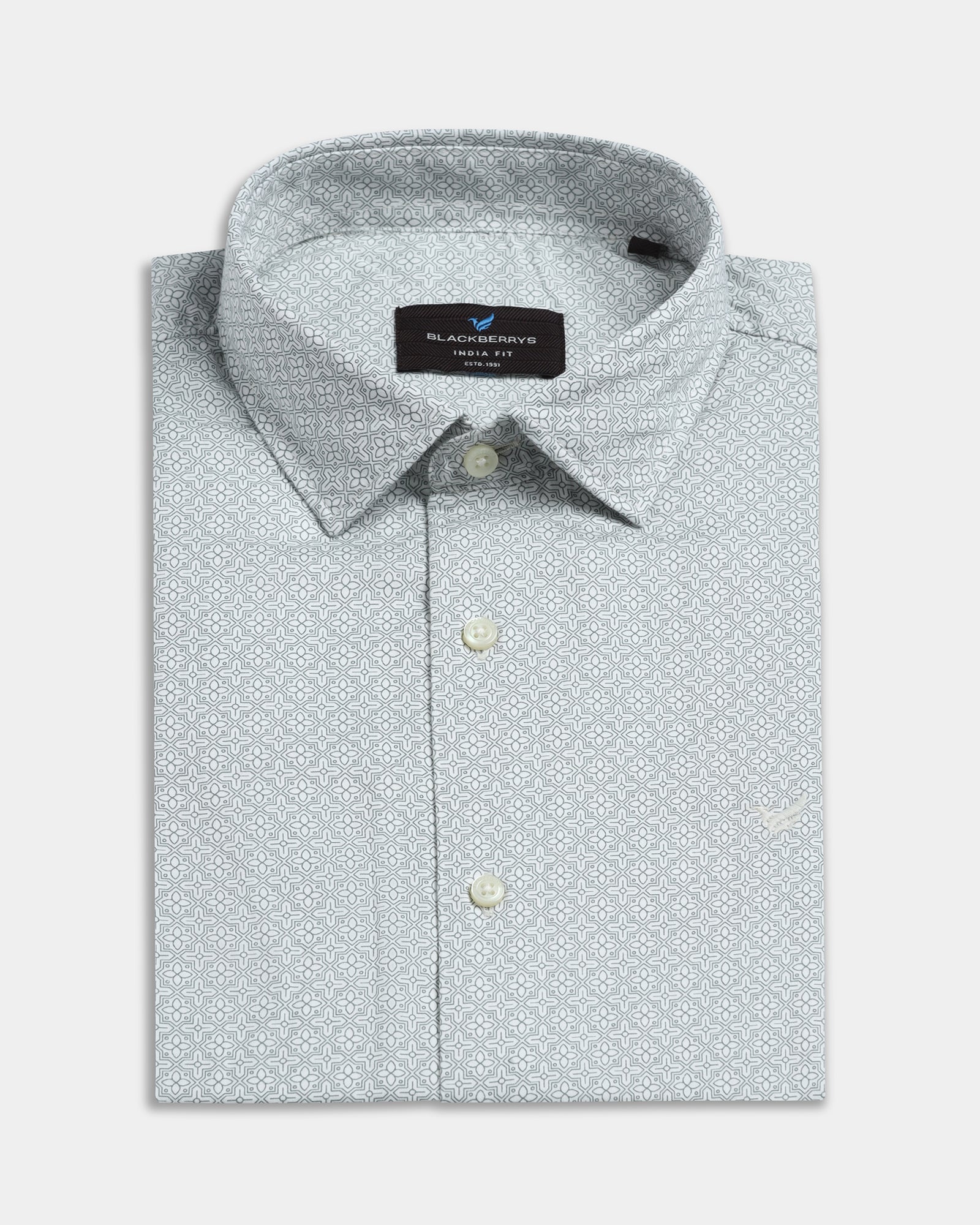 White Printed Shirt - Teffad