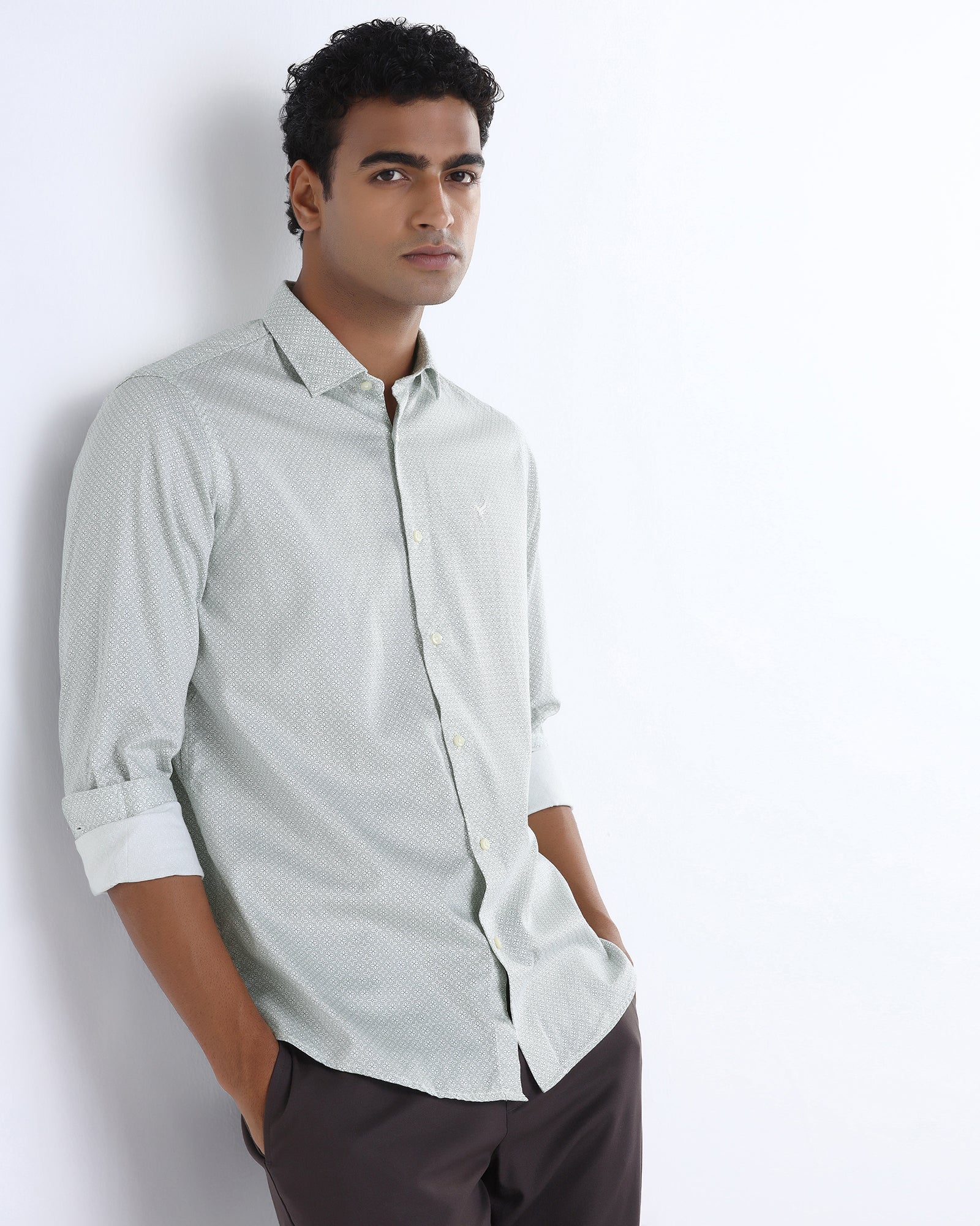 White Printed Shirt - Teffad