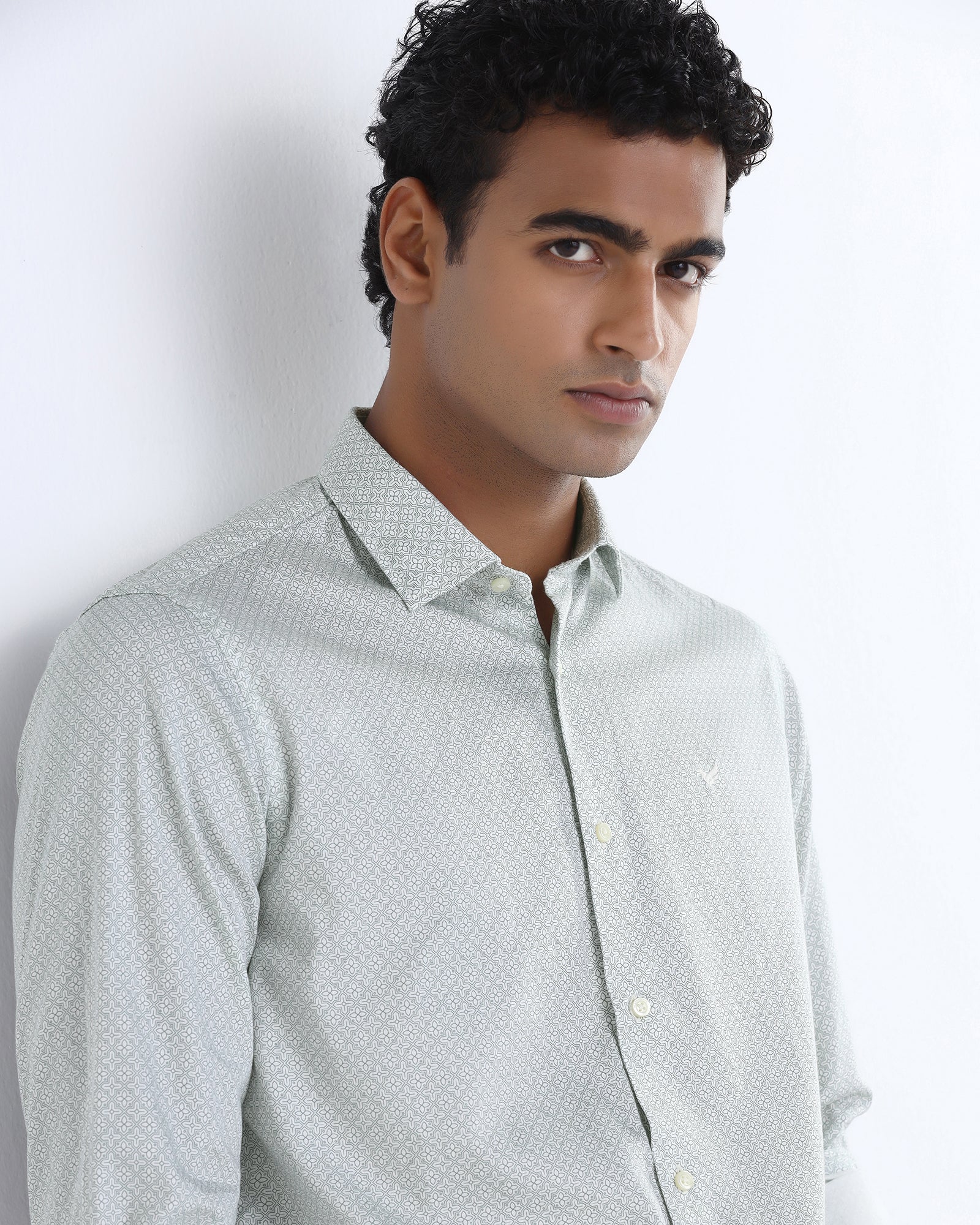 White Printed Shirt - Teffad