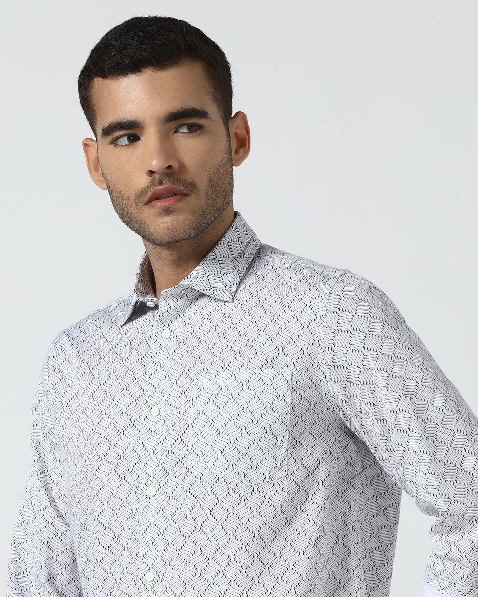 White Printed Shirt - Waba