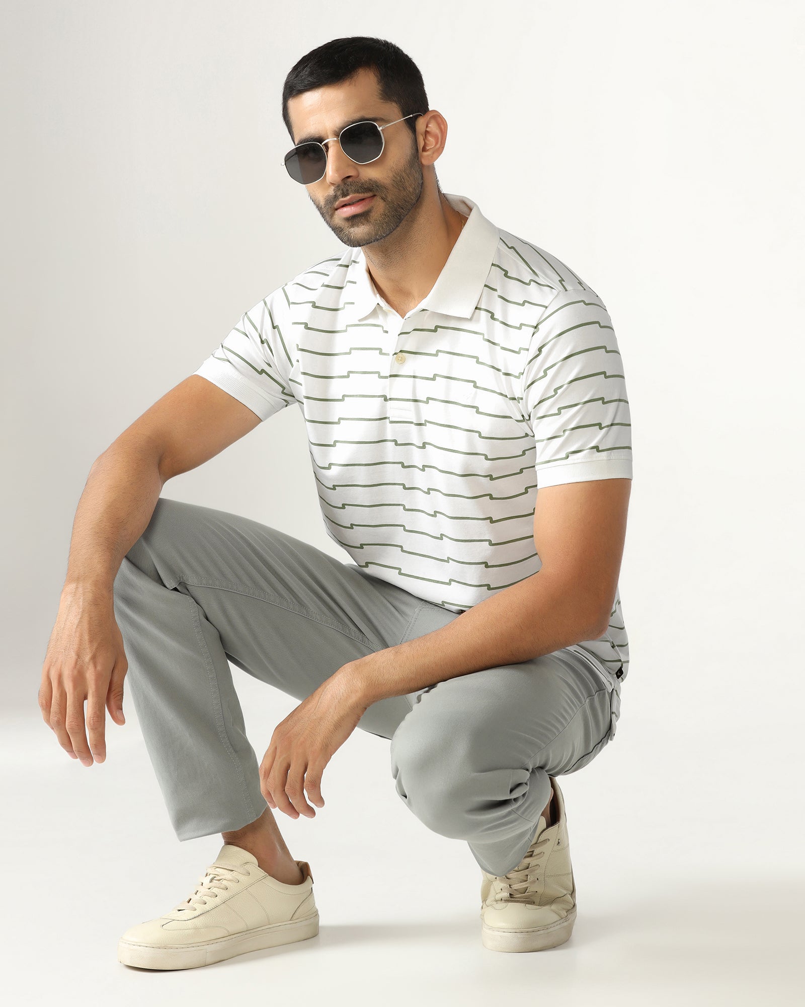 White Printed Polo - Maze