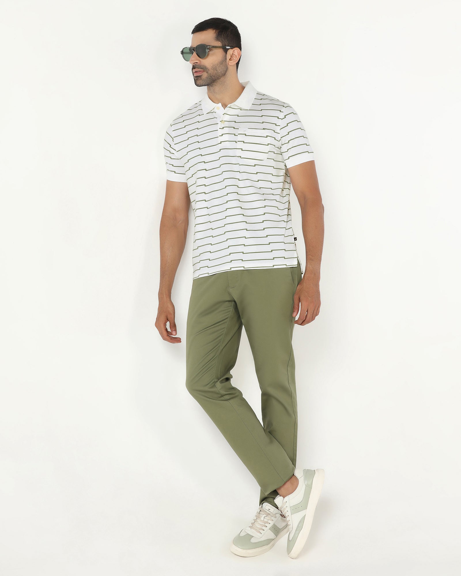 White Printed Polo - Maze