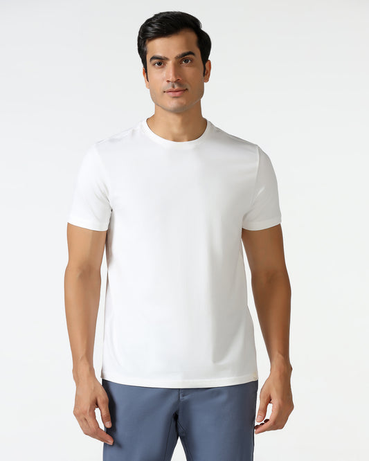 Must Haves White Crew Neck Solid T-Shirt - Twin