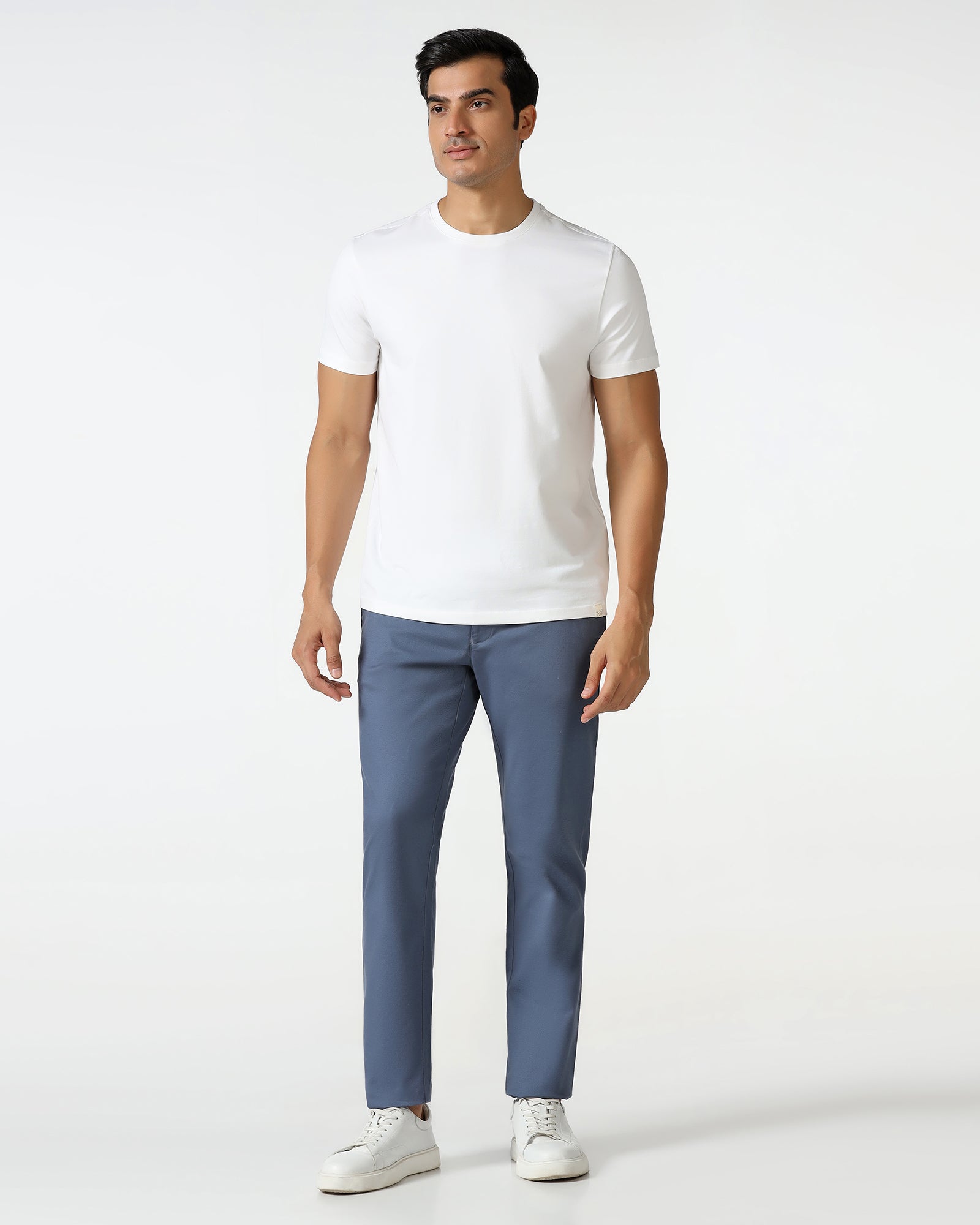 Must Haves White Crew Neck Solid T-Shirt - Twin